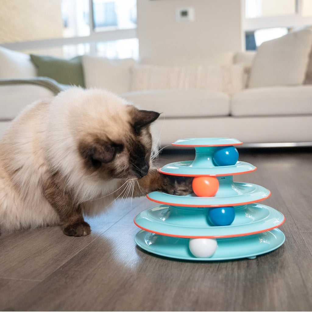 Petstages - Juguete interactivo para gatos Chase Meowtain de 4 niveles