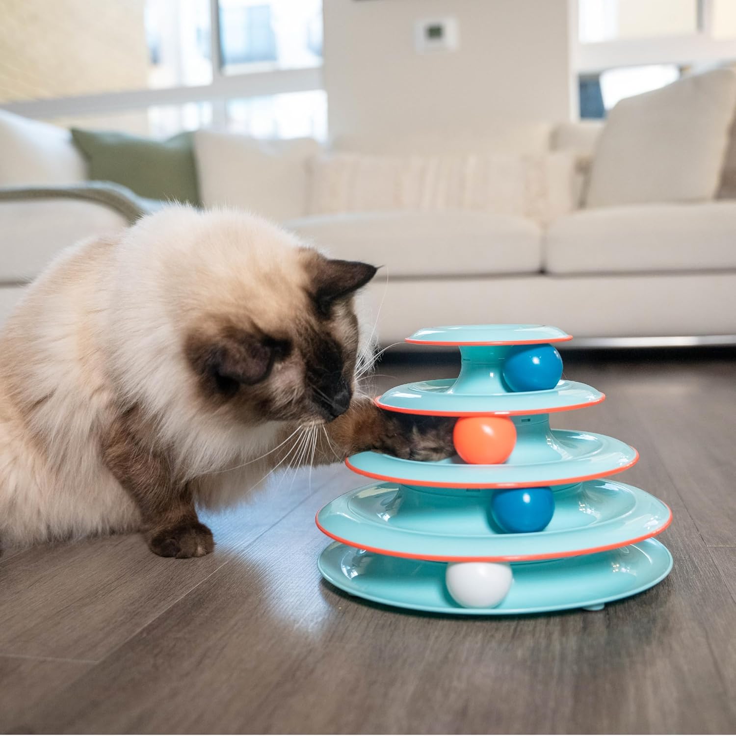Petstages - Juguete interactivo para gatos Chase Meowtain de 4 niveles