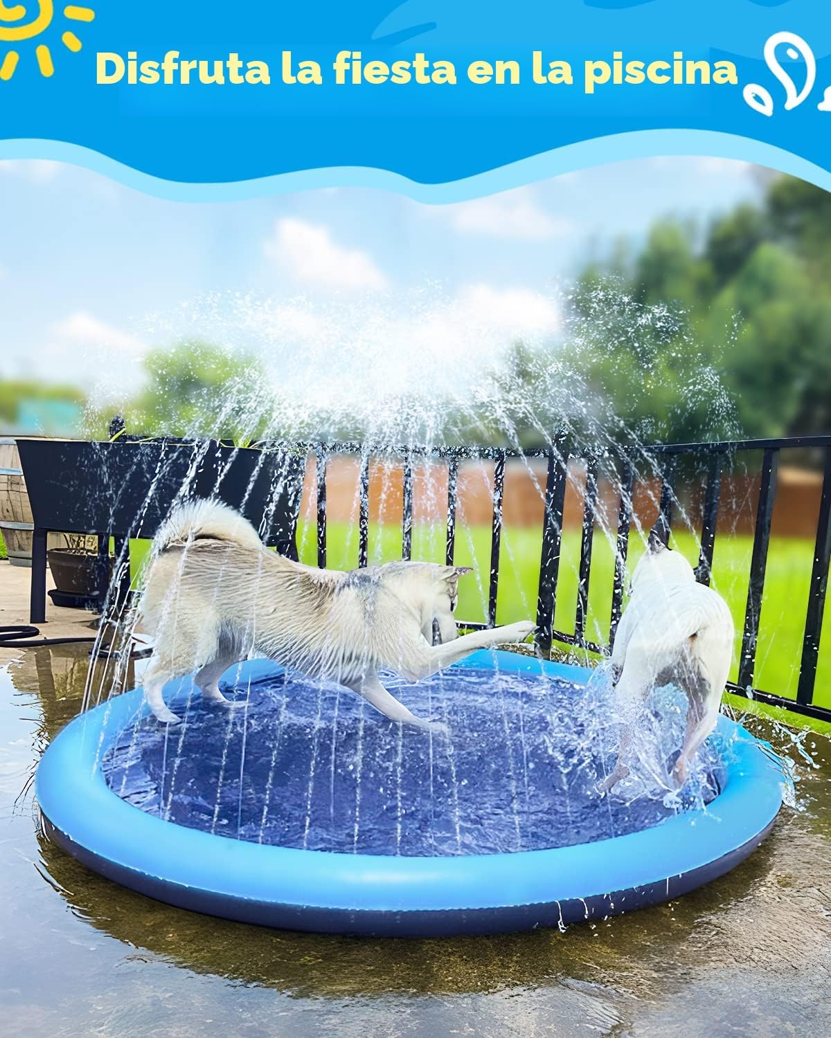 Peteast - Almohadilla de salpicaduras para perros y niños - Piscina...