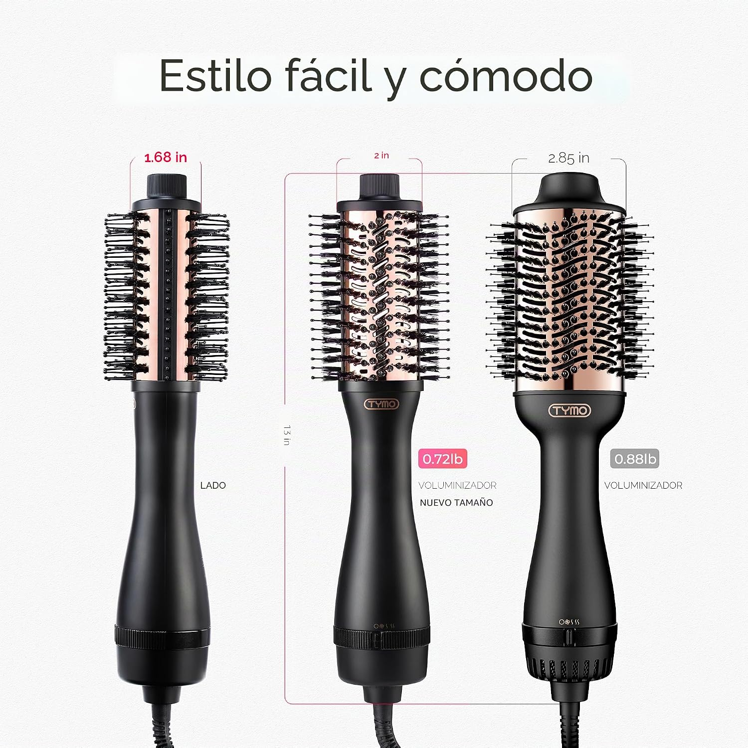 TYMO Cepillo secador de pelo en uno, secador de pelo iónico 4 en 1...