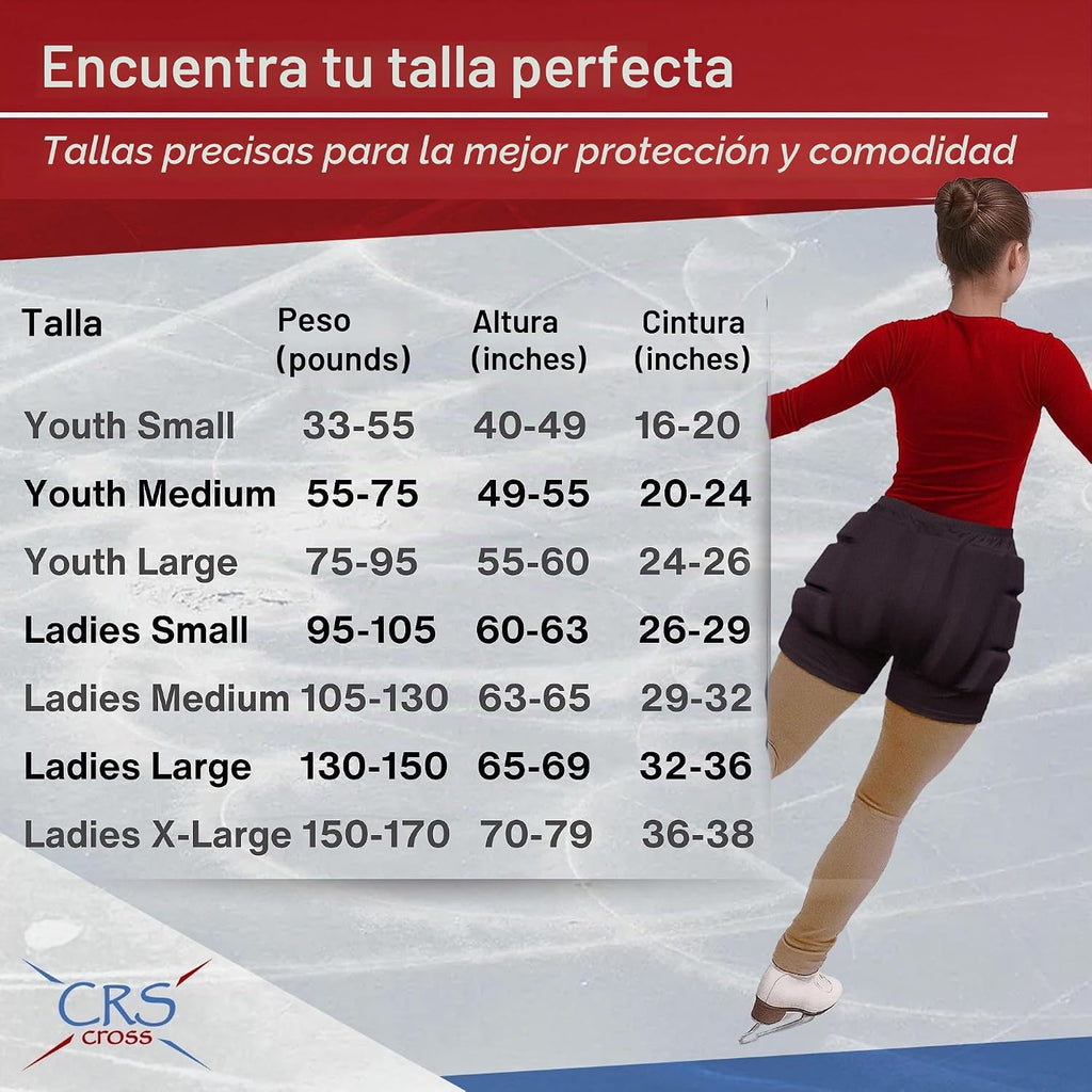 CRS Cross Padded Figure Skating Shorts. Crash Pad Pants for Hip \/...
