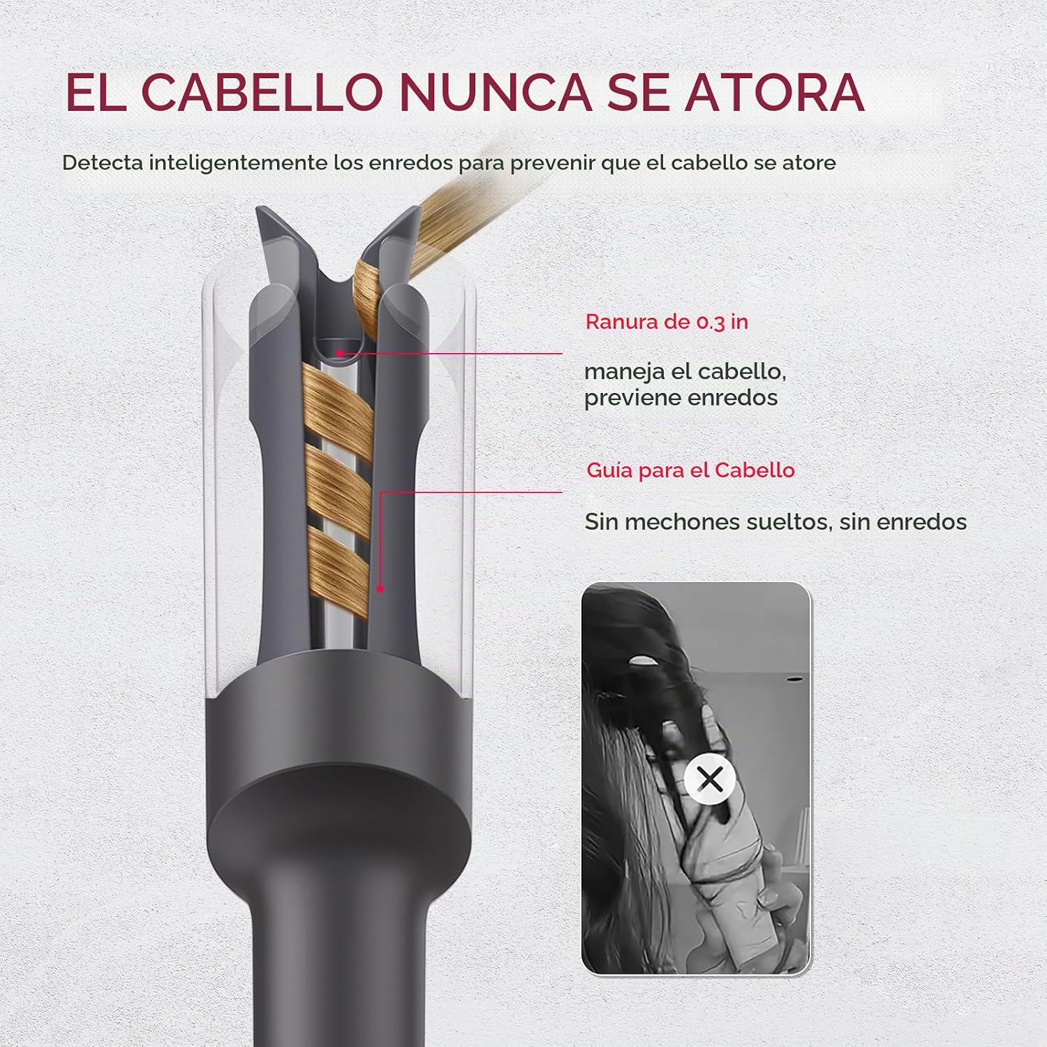 TYMO Rizador Automático Giratorio - TYMO CURLPRO Varilla de Ondas d...