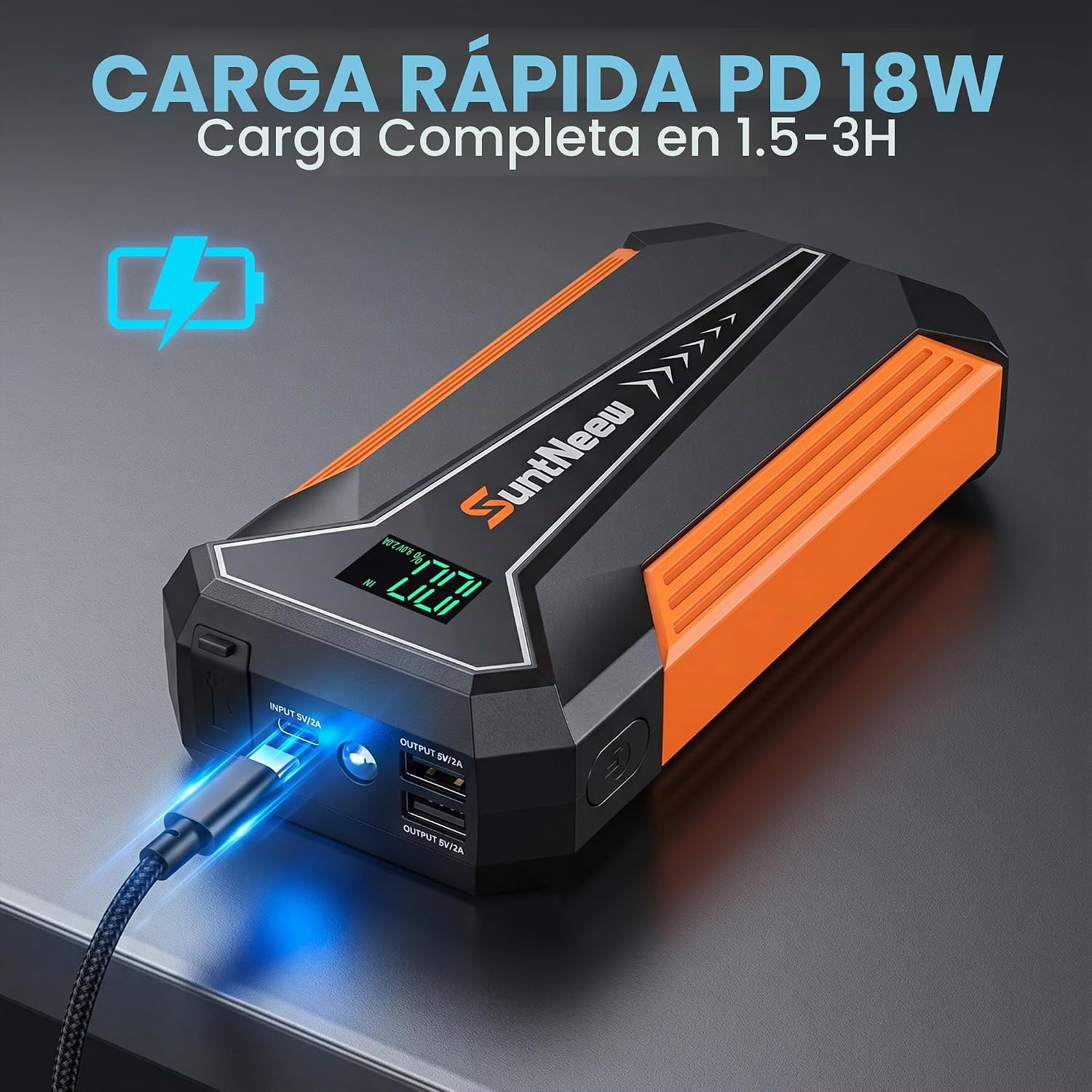 Jump Starter Power Bank de 8000 mAh (hasta 6.5 L de gasolina\/5.0 L...