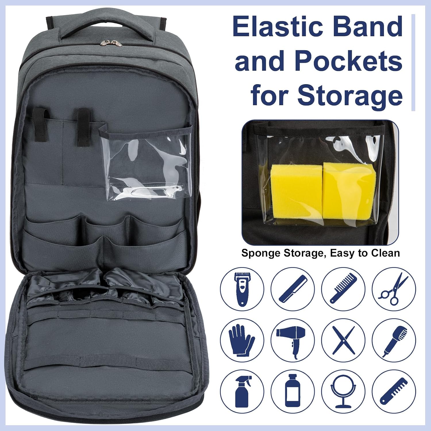 GDNasist Bolsa de suministros de peluquería, mochila portátil para...