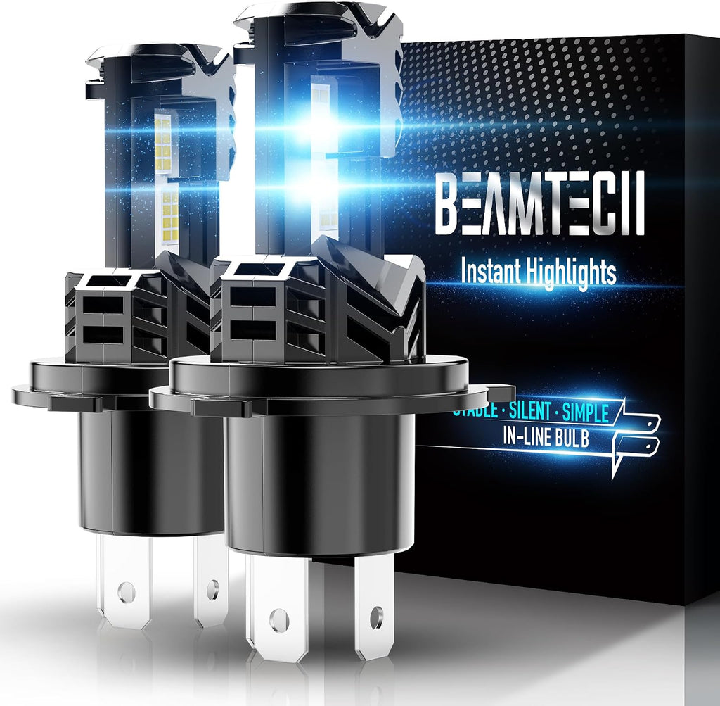 BEAMTECH - Bombilla H4, sin ventilador en línea 9003, luz antiniebl...