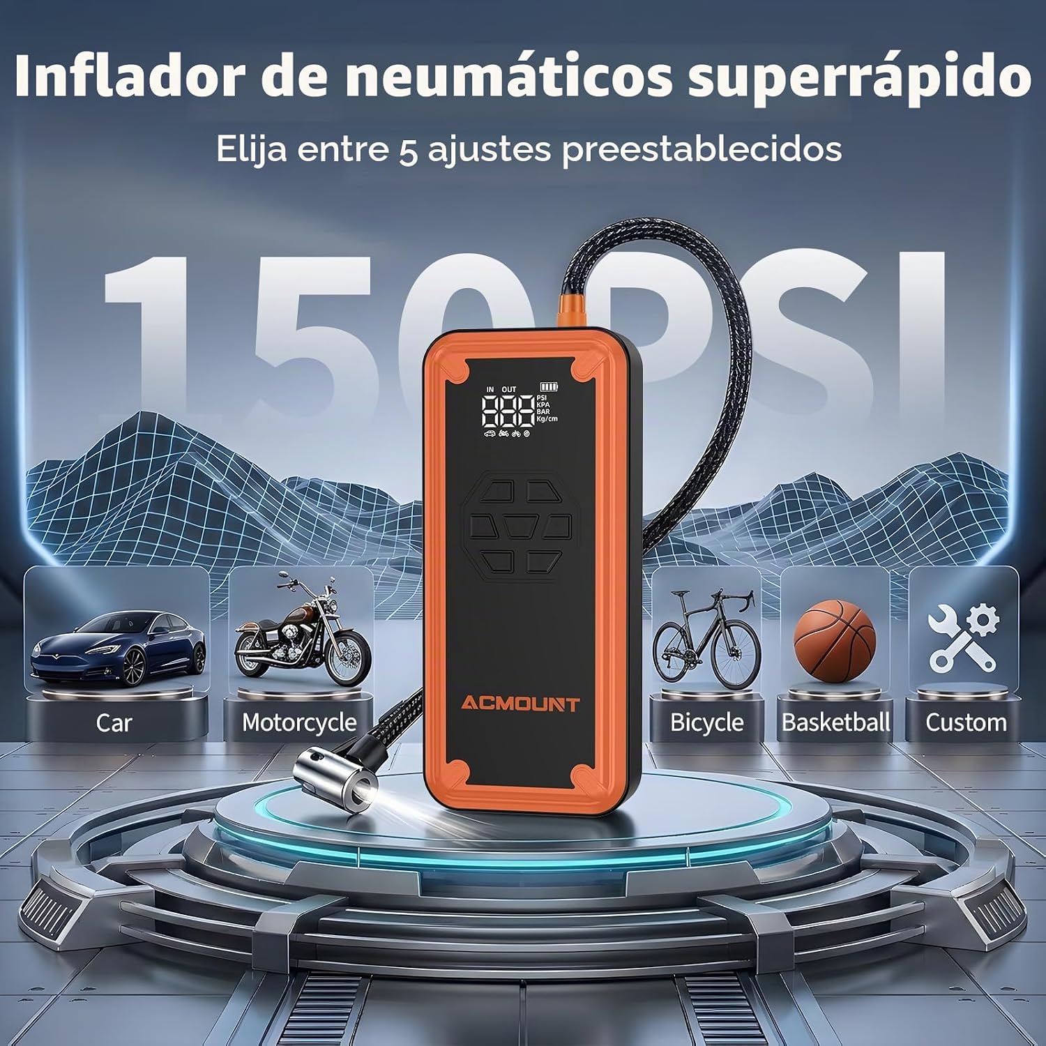 Arrancador con compresor de aire, arrancador de batería de coche Ac...