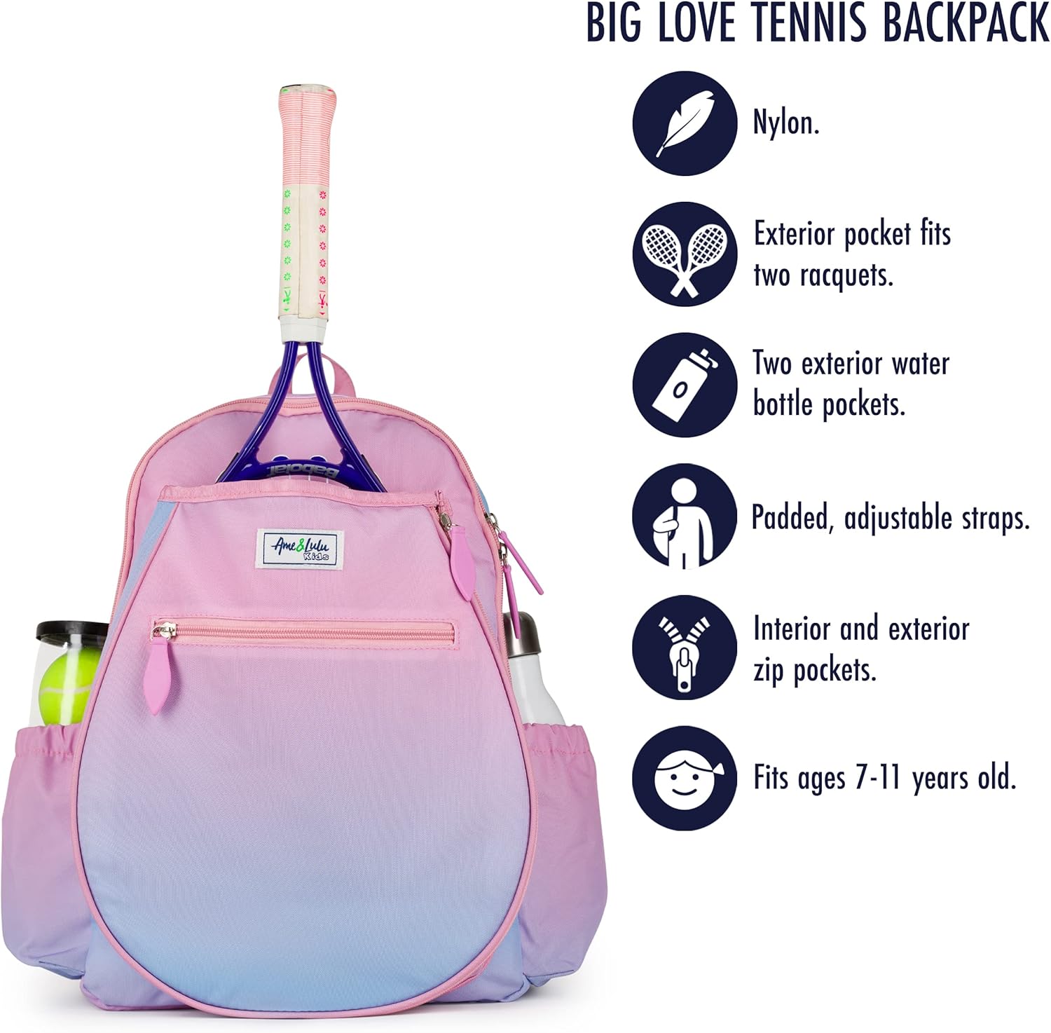 Ame &amp; Lulu Mochila de tenis Big Love para niños