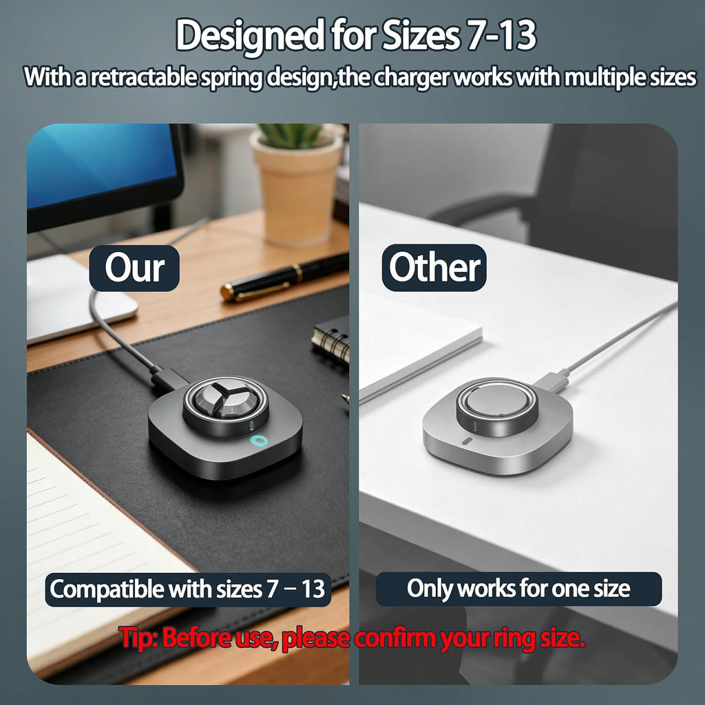 Cargador compatible con Ou-ra Ring Gen 4: Base de carga rápida para...