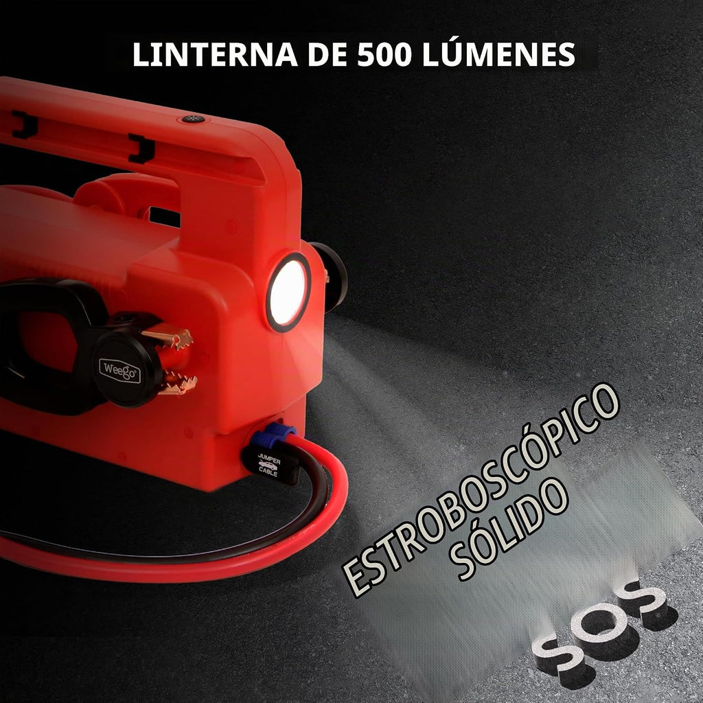 Weego 120: Arrancador de batería de coche de litio de 5000A de 12V...