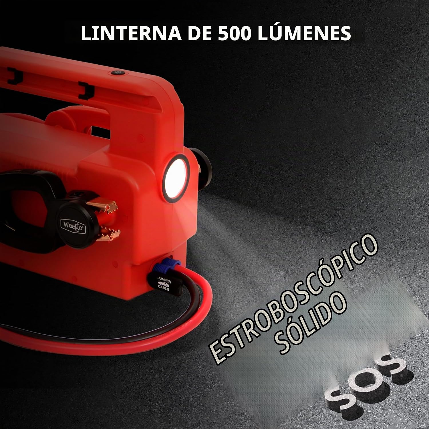 Weego 120: Arrancador de batería de coche de litio de 5000A de 12V...