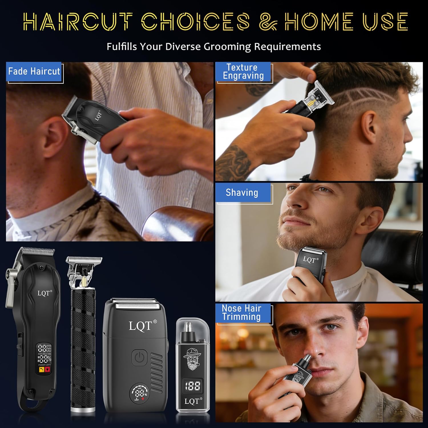 LQT Kit de cortapelos y recortadora para hombres, juego de afeitado...