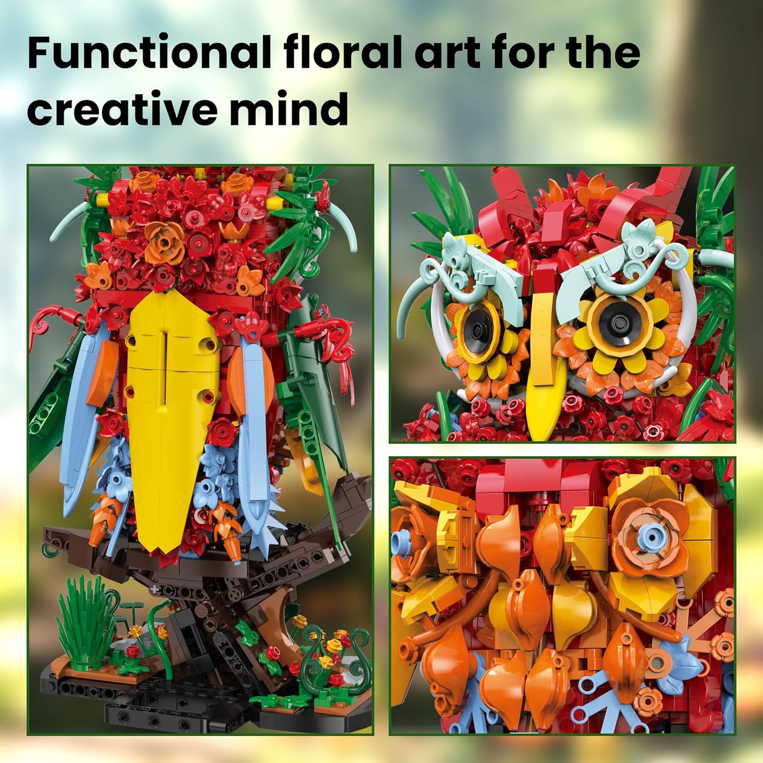 Sillbird Juegos de construcción de flores de búho para adultos, reg...