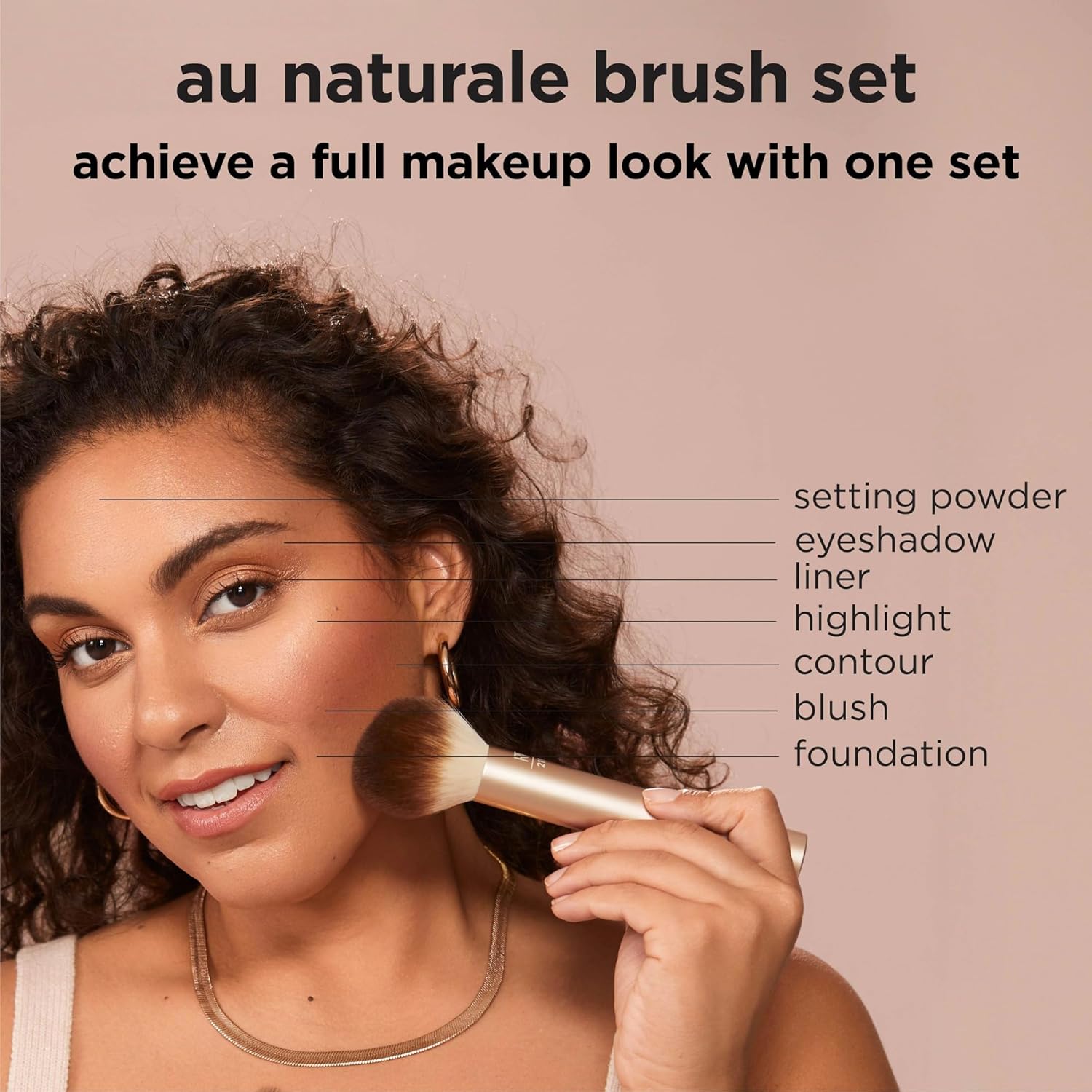 Real Techniques Juego de 9 brochas de maquillaje Au Naturale para s...