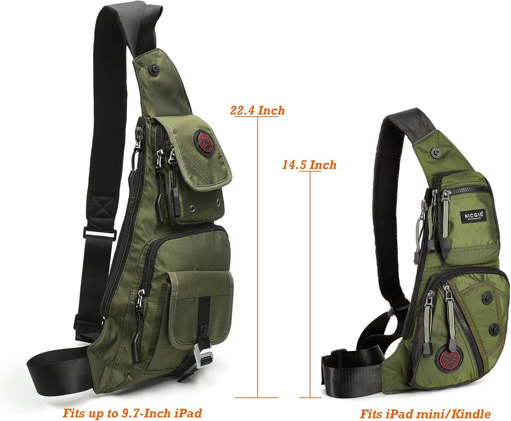 NICGID Bolso bandolera en el pecho, mochila de hombro, bolsa cruzad...