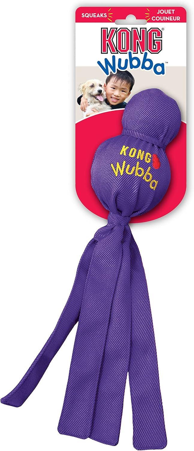 KONG Wubba - Juguete para perros para tirar y buscar - Suministros...