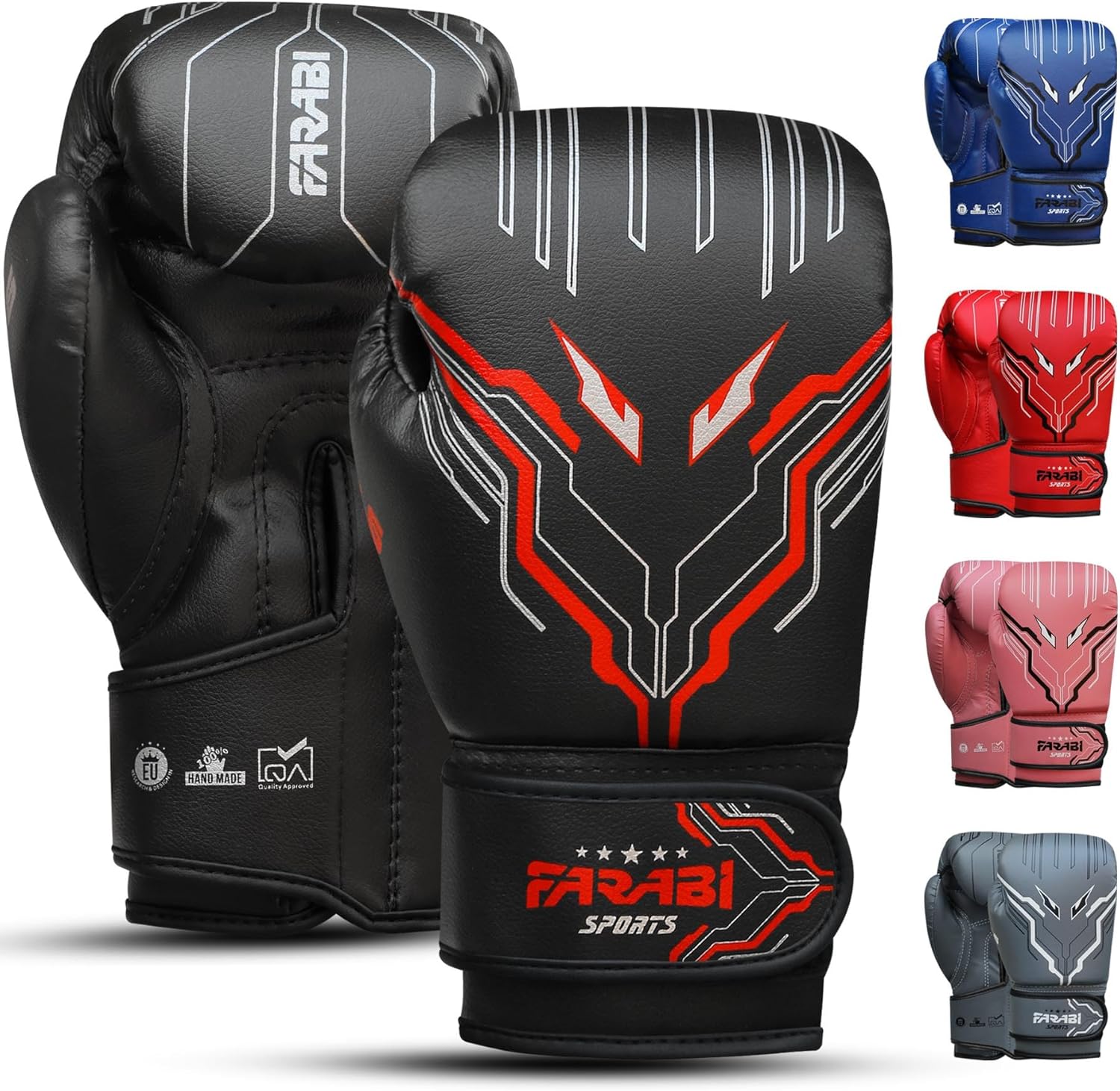 Farabi Sports Guantes de boxeo para niños y niñas, guantes de kickb...