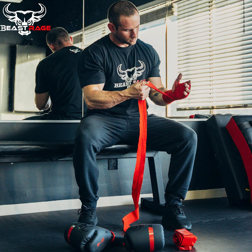 BEAST RAGE Vendas para manos de boxeo para MMA Kickboxing, muñequer...