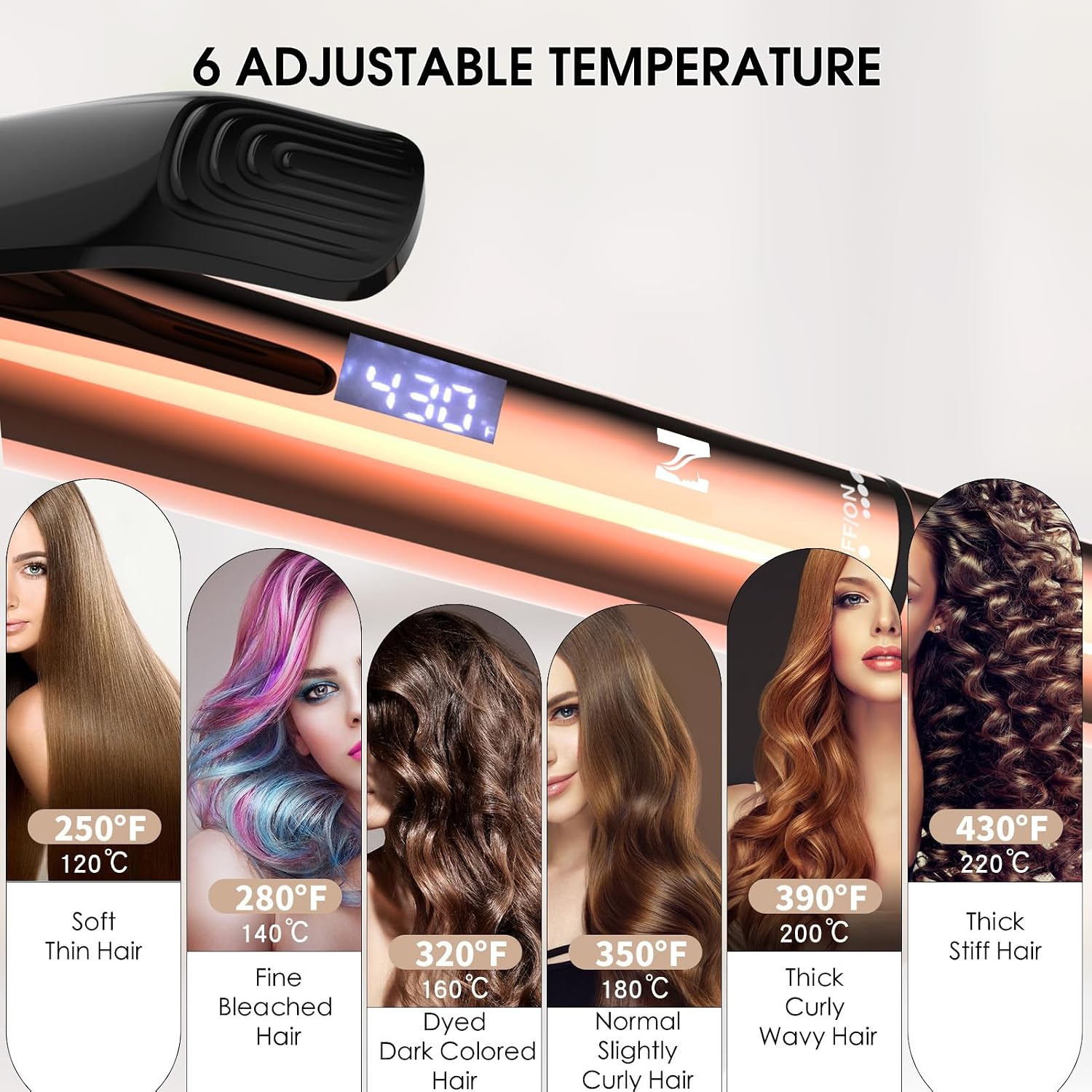 Nicebay Rizador con abrazadera, varita rizadora de cabello de 1 pul...