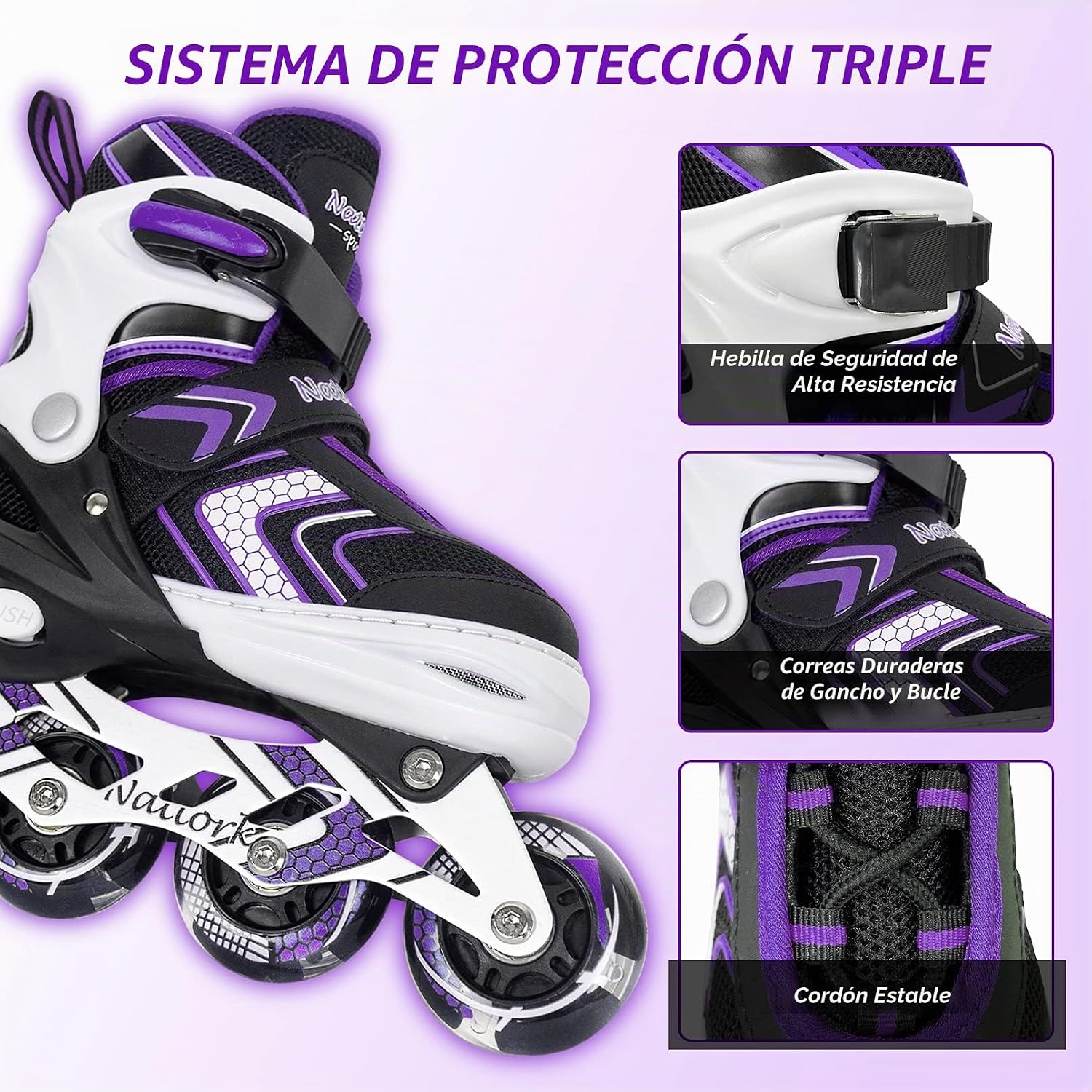 Patines en línea NATTORK para niños, niñas y niños con ruedas compl...
