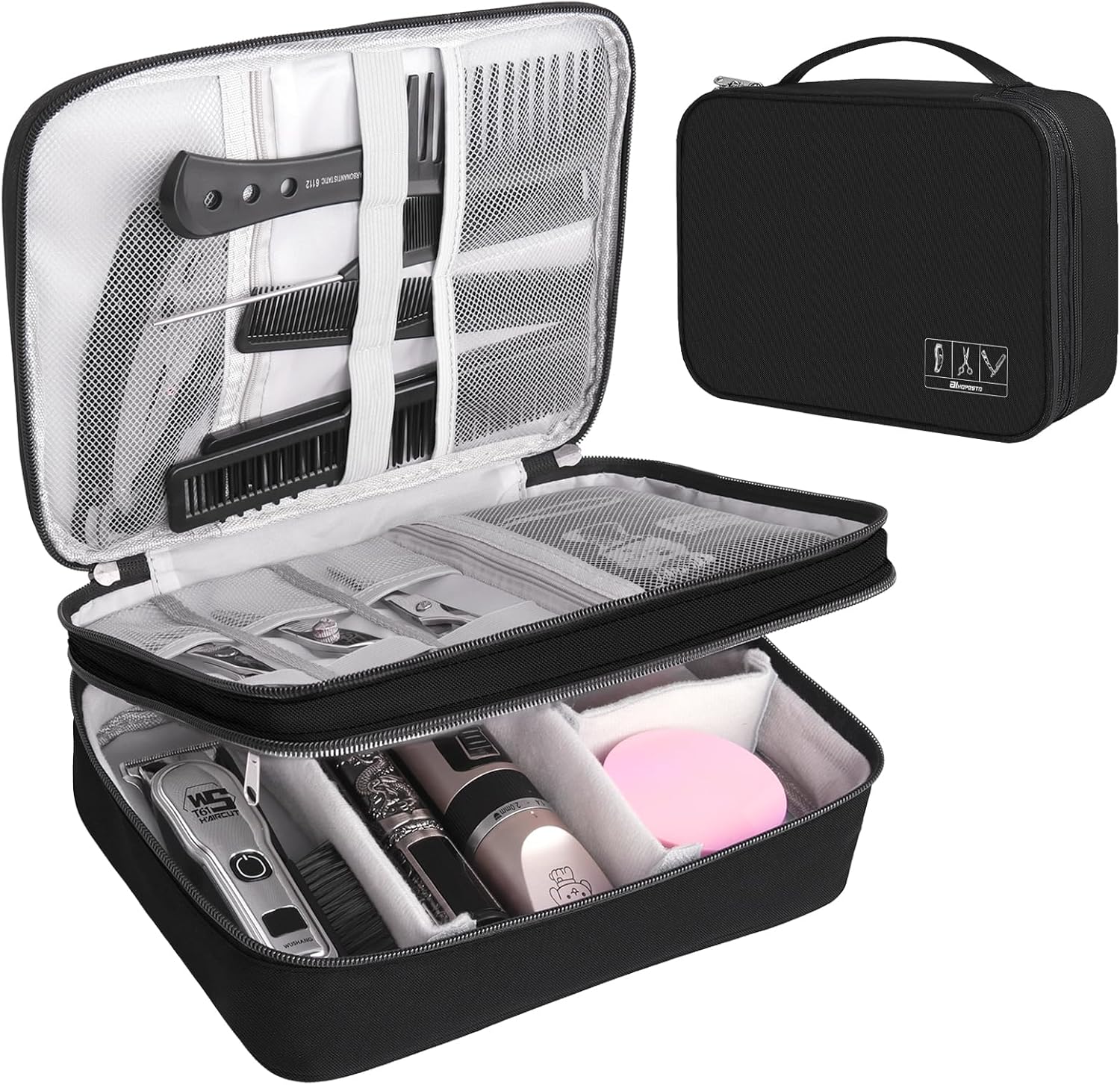 AIHOPESTO Estuche de Barbero Bolsas de Herramientas de Barbero Bols...