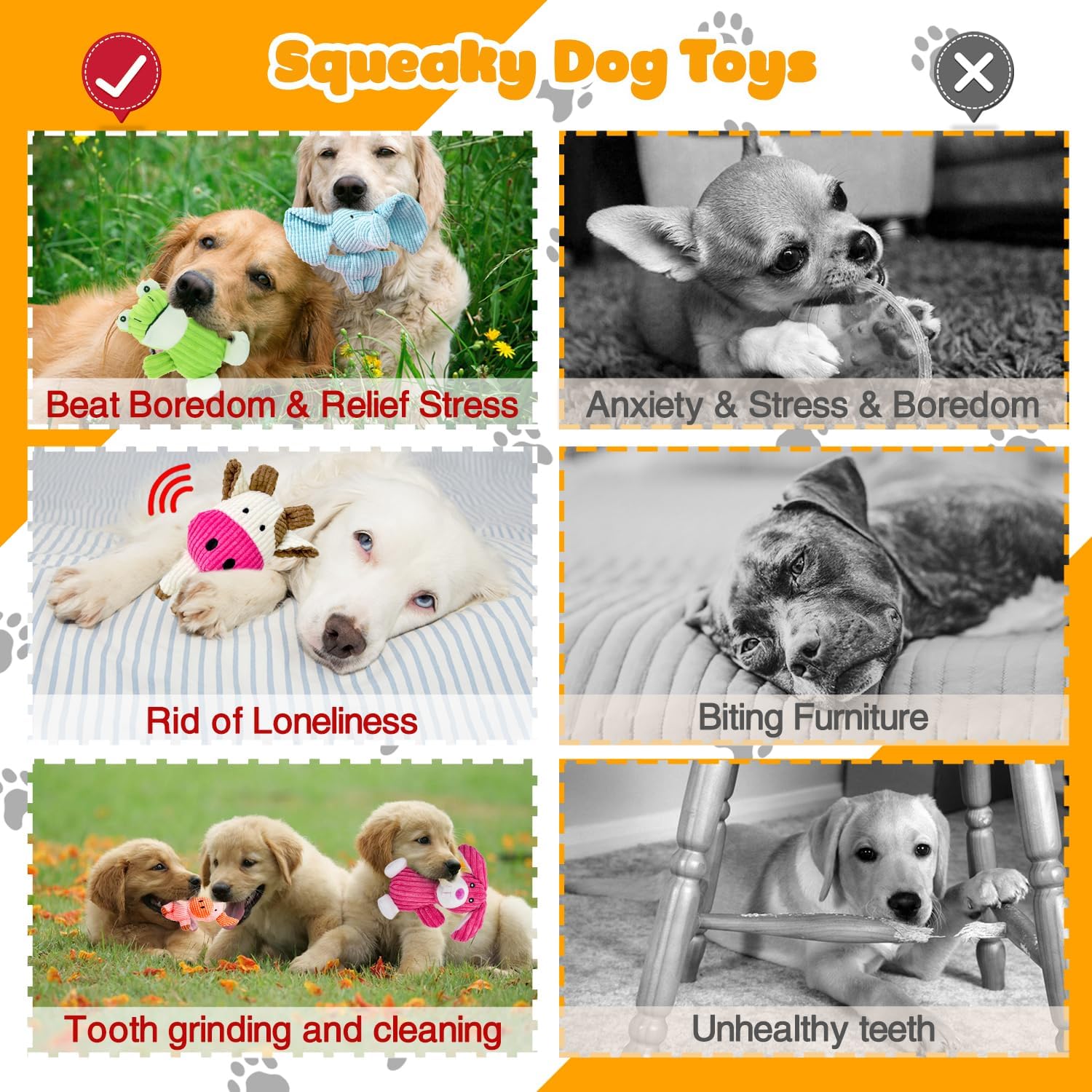 MRSOHRET Paquete de 5 juguetes chirriantes para perros, juguetes de...