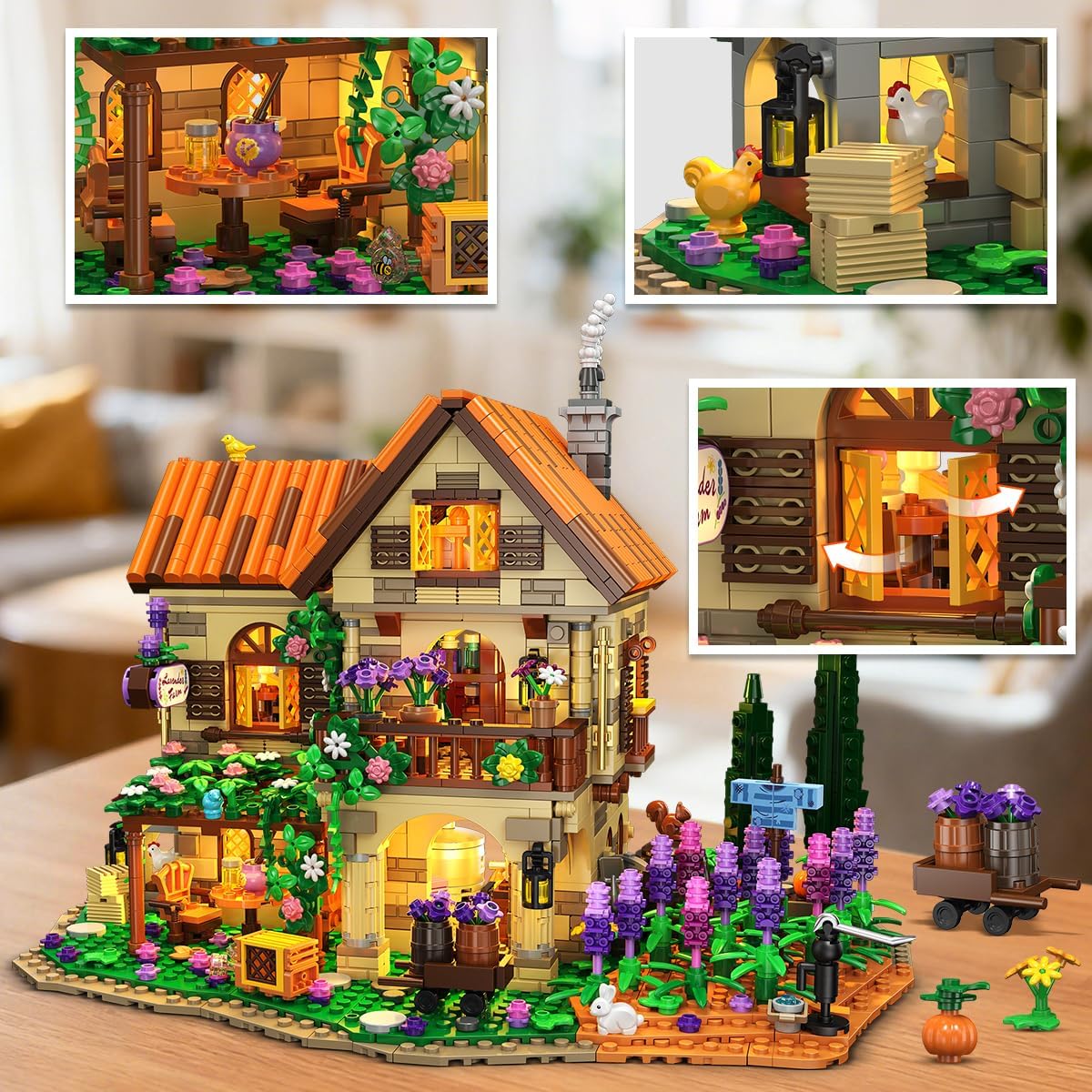 INSOON Lavender Manor House - Juego de construcción de casa con luc...