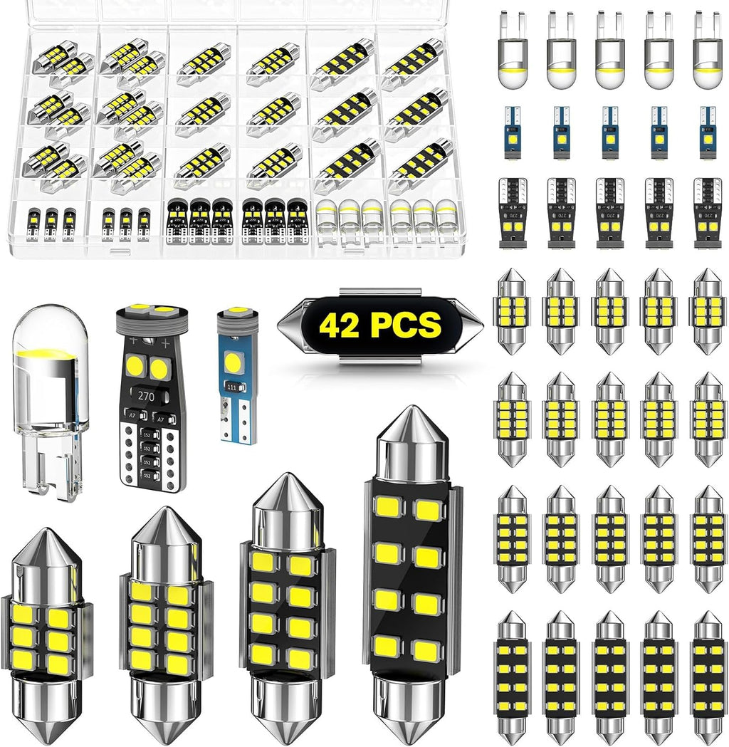 Xdoar Kit de 42 luces LED mejoradas para interiores de automóvil, m...