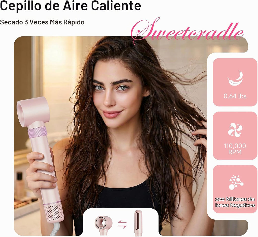SweetCradle Estilizador de cabello 6 en 1, juego de cepillos secado...