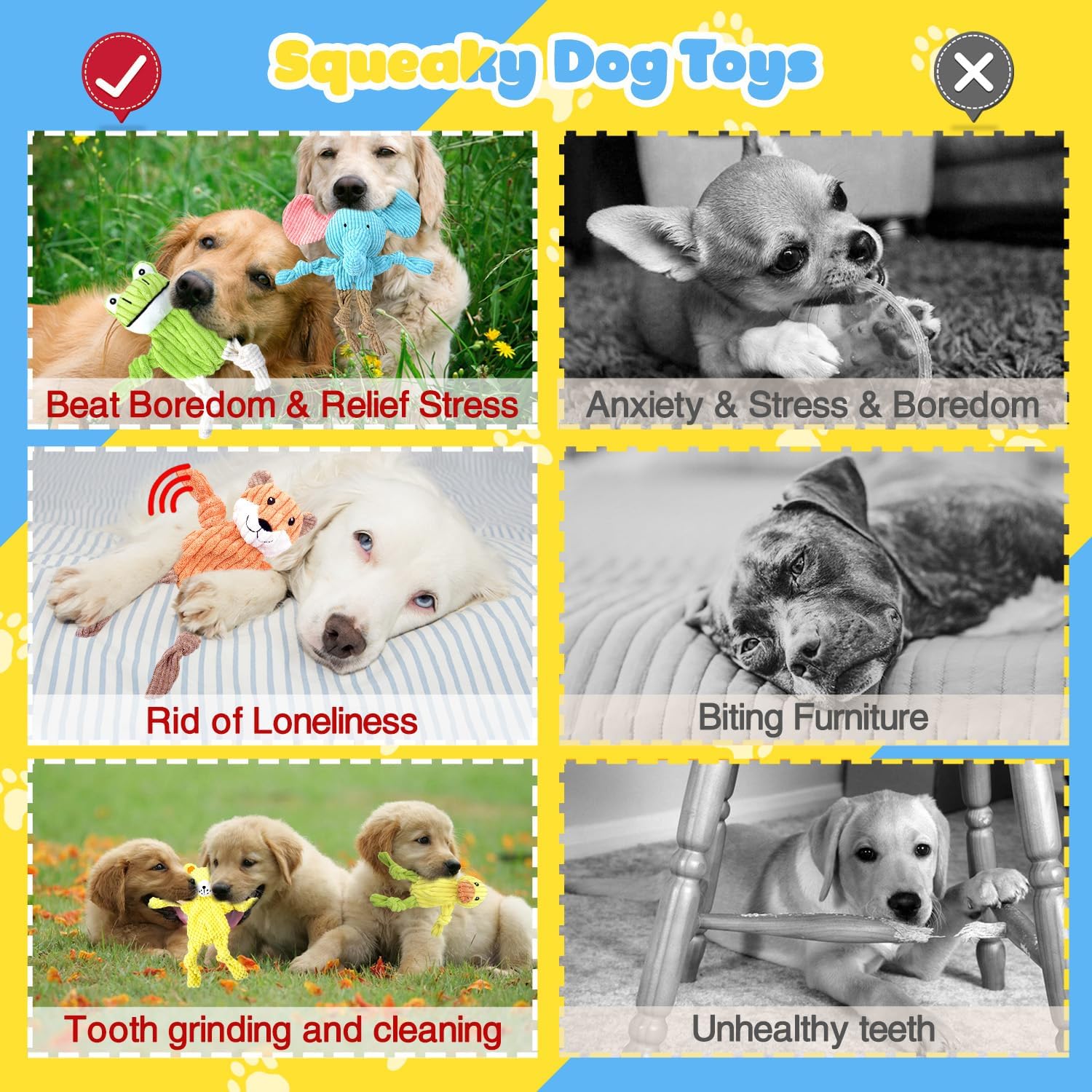 MRSOHRET Paquete de 5 juguetes chirriantes para perros, juguetes de...