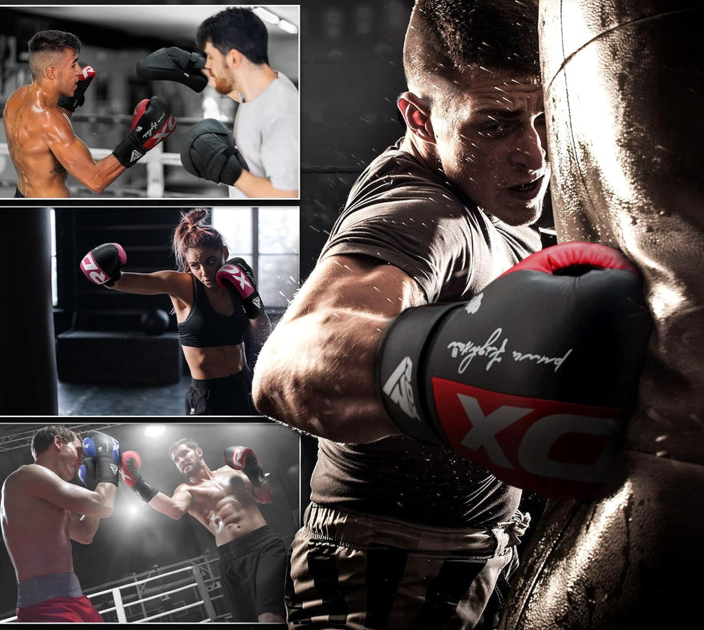 Guantes de boxeo RDX, guantes de entrenamiento de cuero Maya para M...