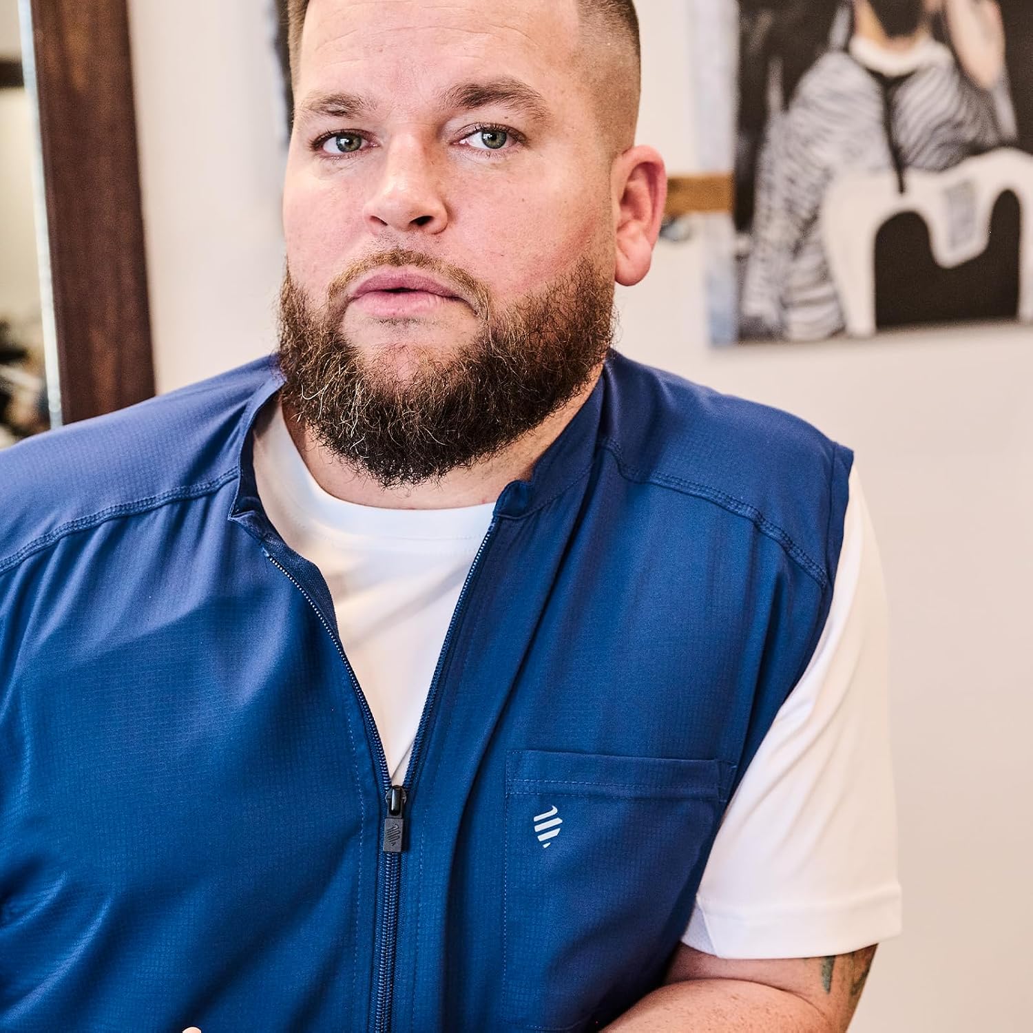 Barber Strong Chaleco de peluquero, repelente del cabello de los ho...