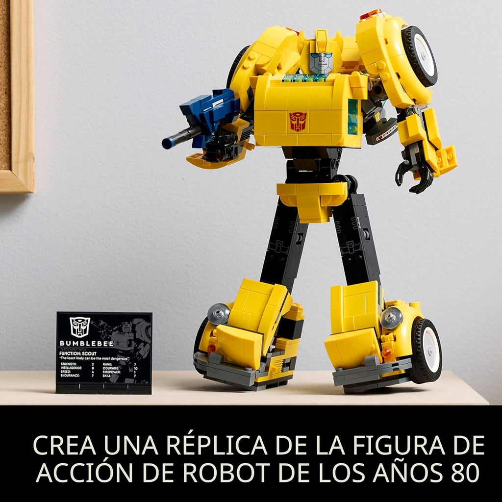 Figura de acción LEGO Icons Transformers Bumblebee, juguete colecci...