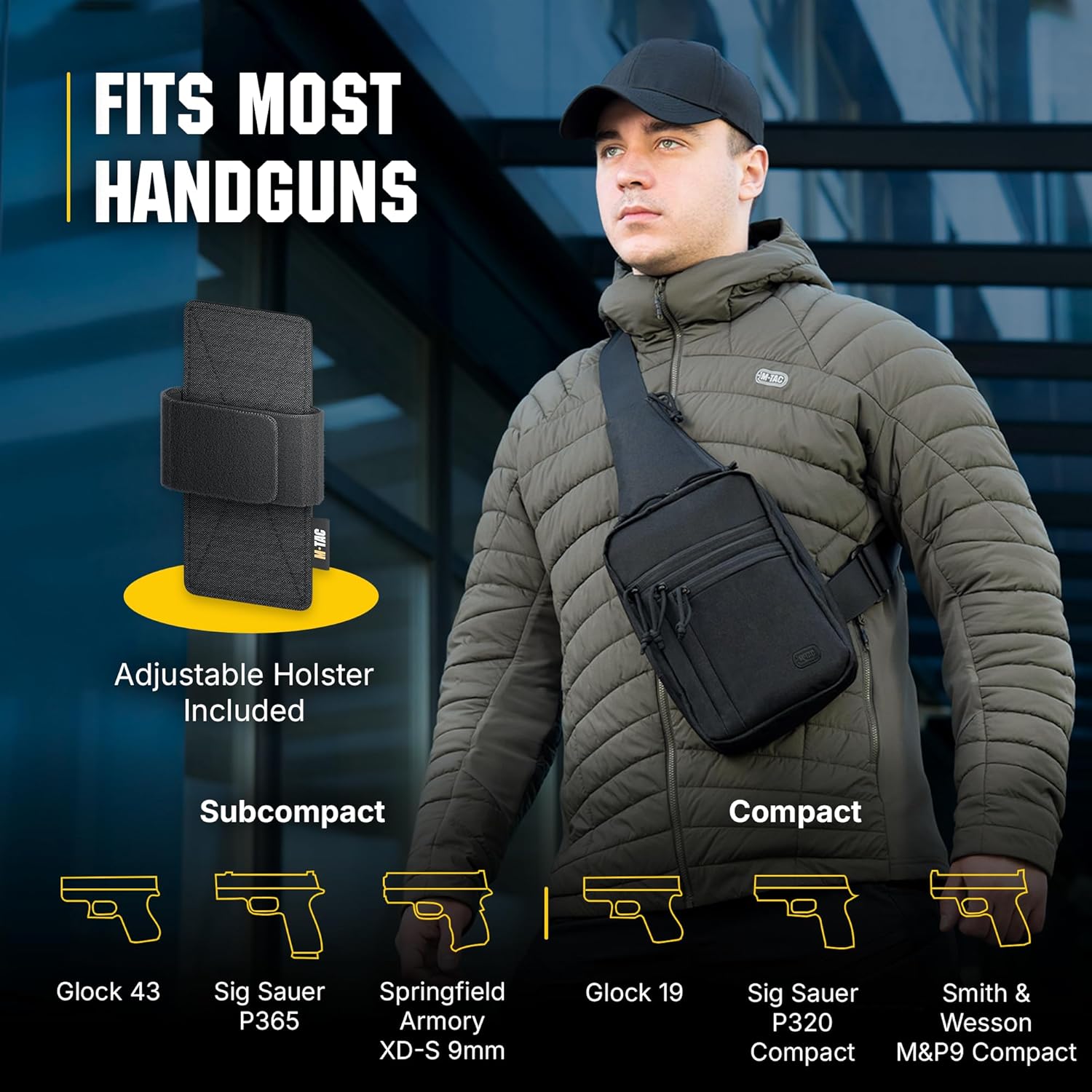 M-Tac CCW - Bolsa de bandolera para hombres y mujeres - Bolso tácti...