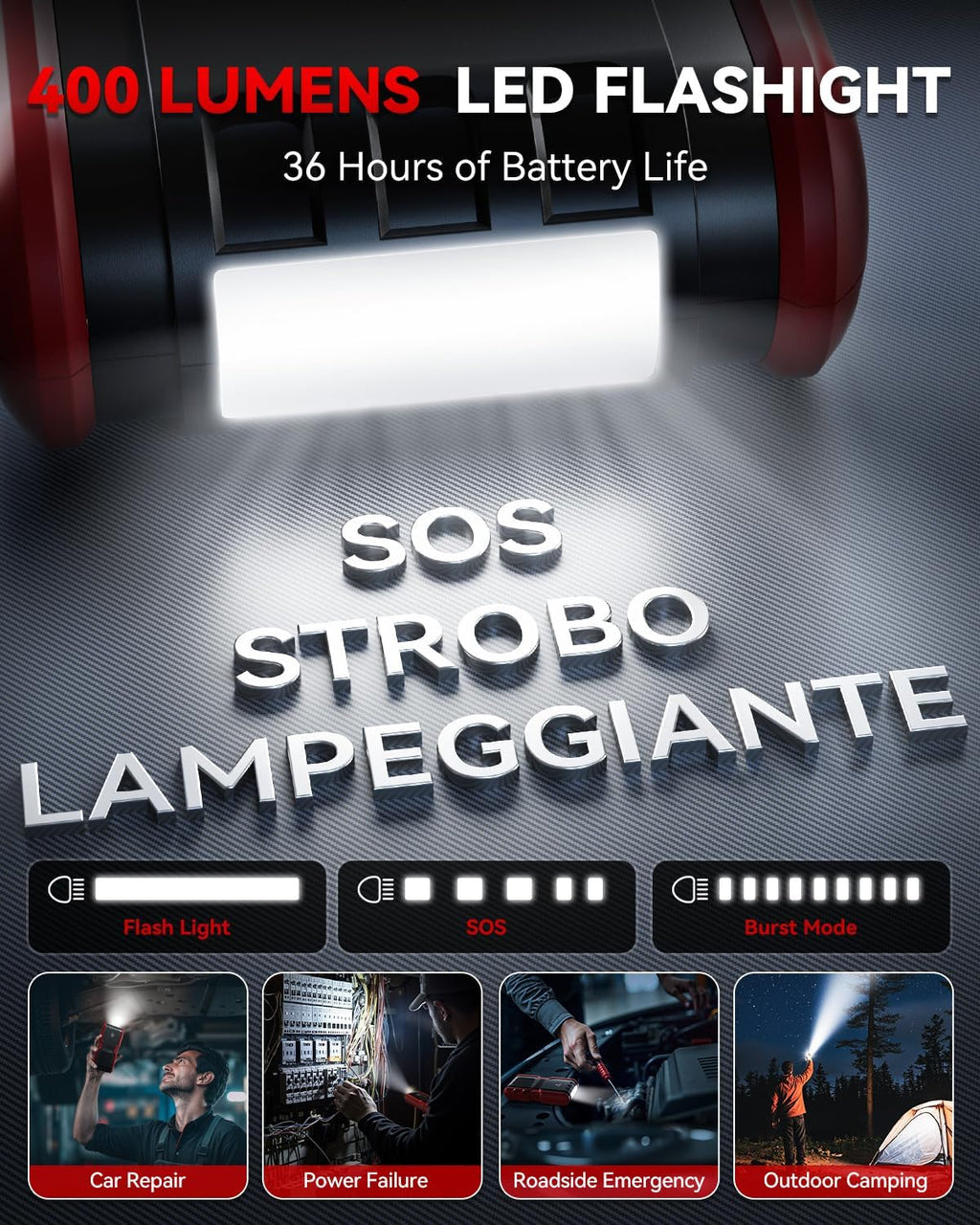 Andeman Arrancador de auto 4000A con batería de 20000 mAh, paquete...