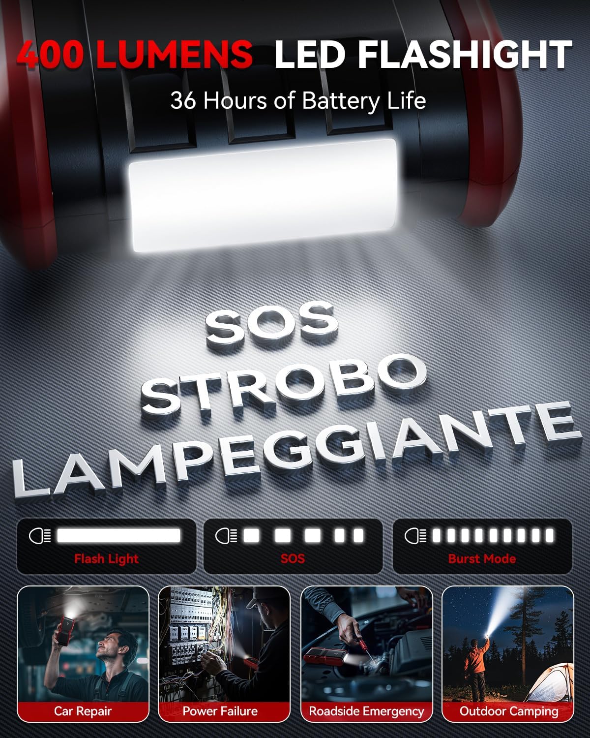 Andeman Arrancador de auto 4000A con batería de 20000 mAh, paquete...