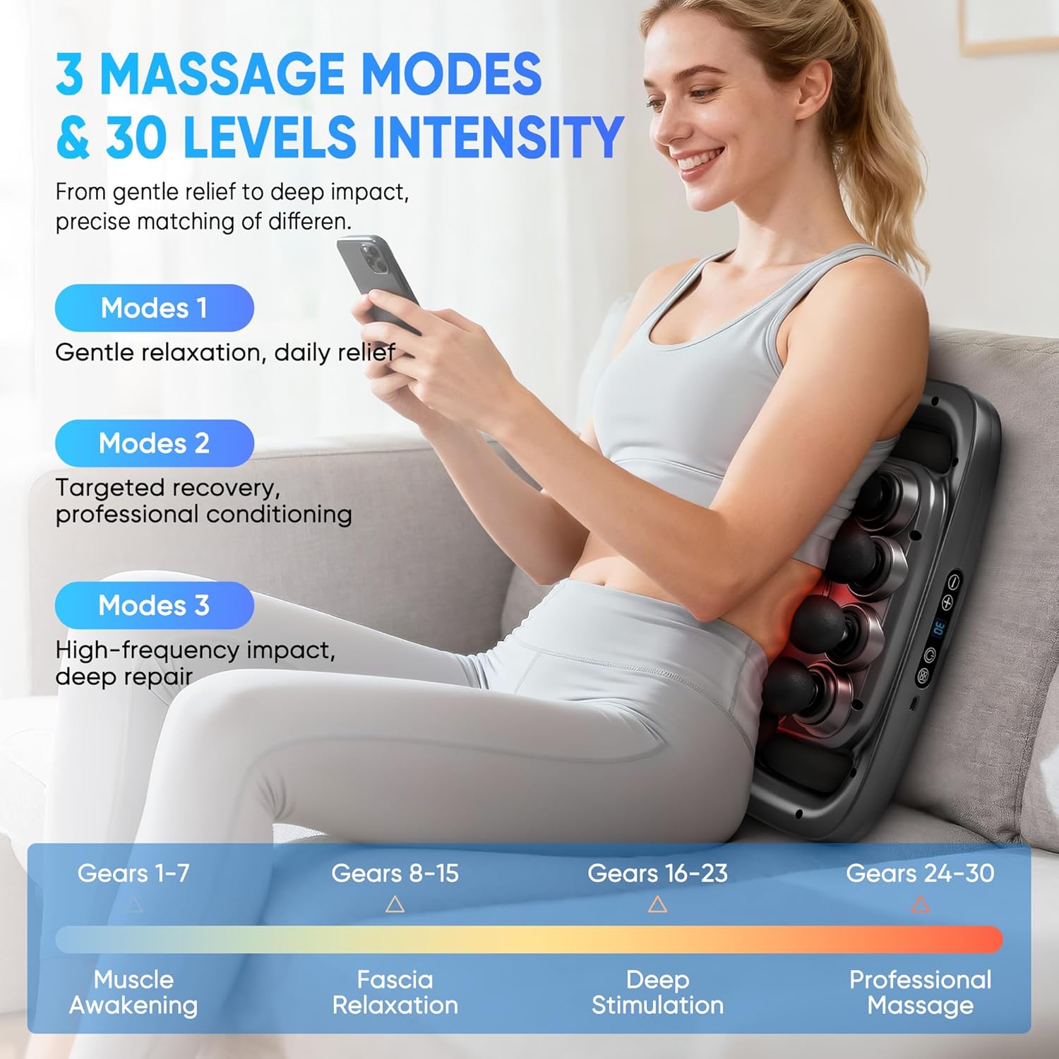 Kocuno 20-Head Massage Gun Set, Deep Tissue Massager with 3 Modes &...