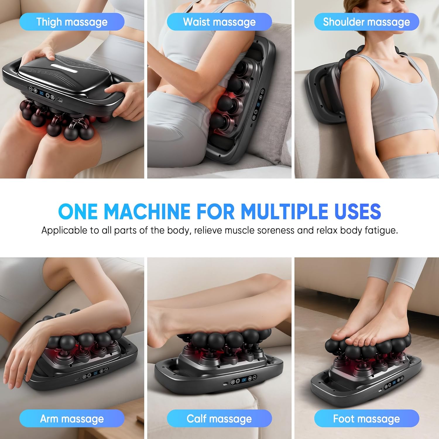 Kocuno 20-Head Massage Gun Set, Deep Tissue Massager with 3 Modes &...
