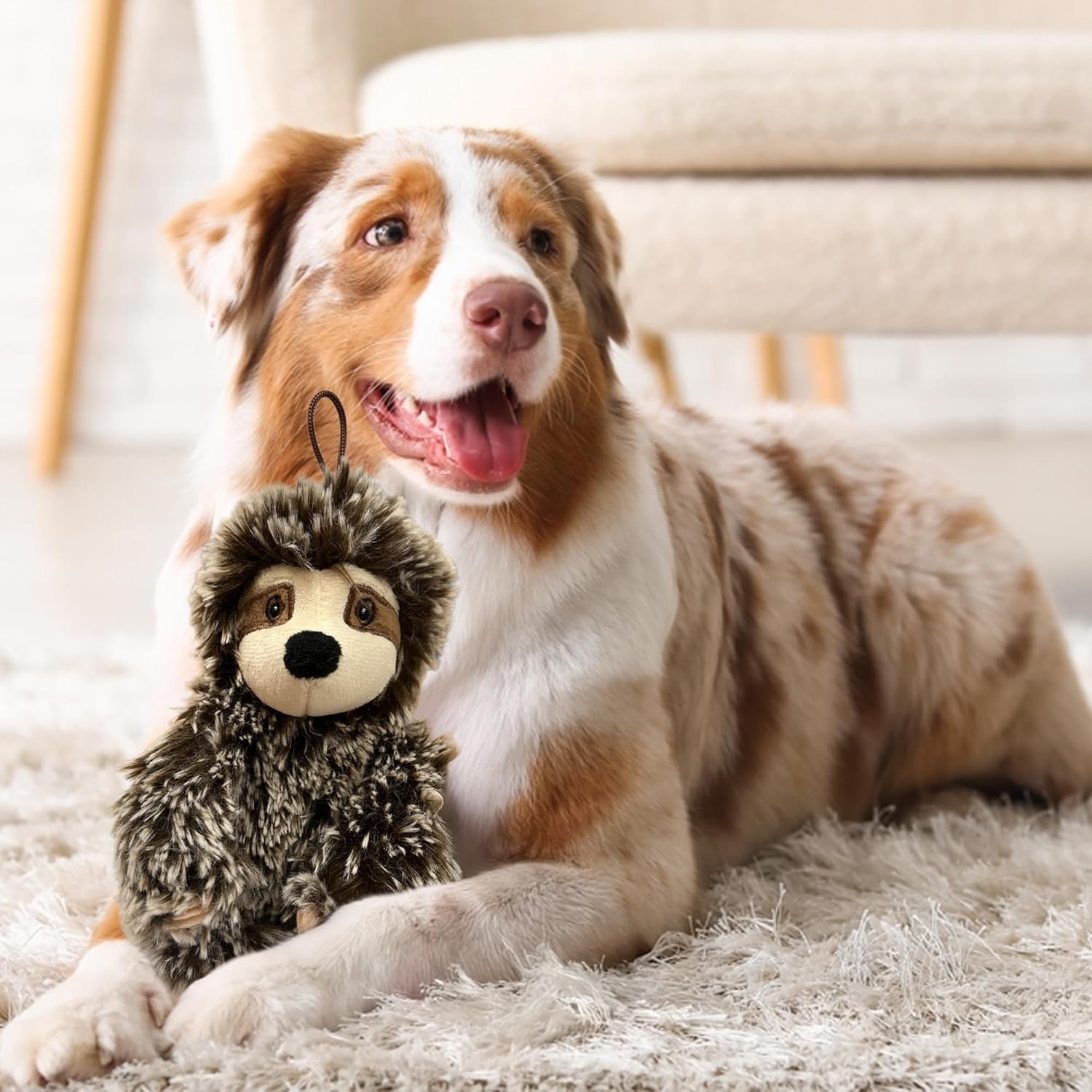 Juguete para perro perezoso con chirriador, juguete mediano para pe...