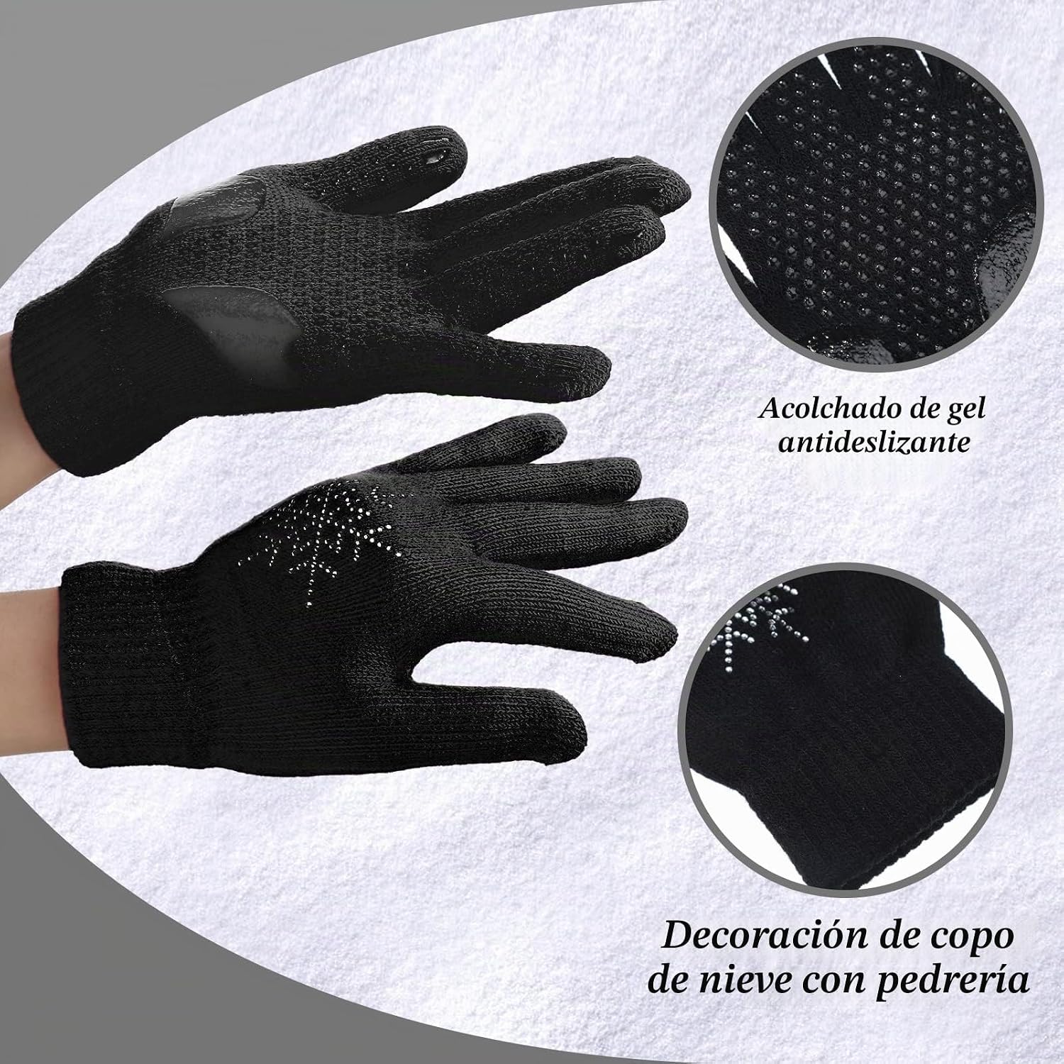 Jiuguva 3 Pares de Guantes para Patinaje sobre Hielo Accesorios de...