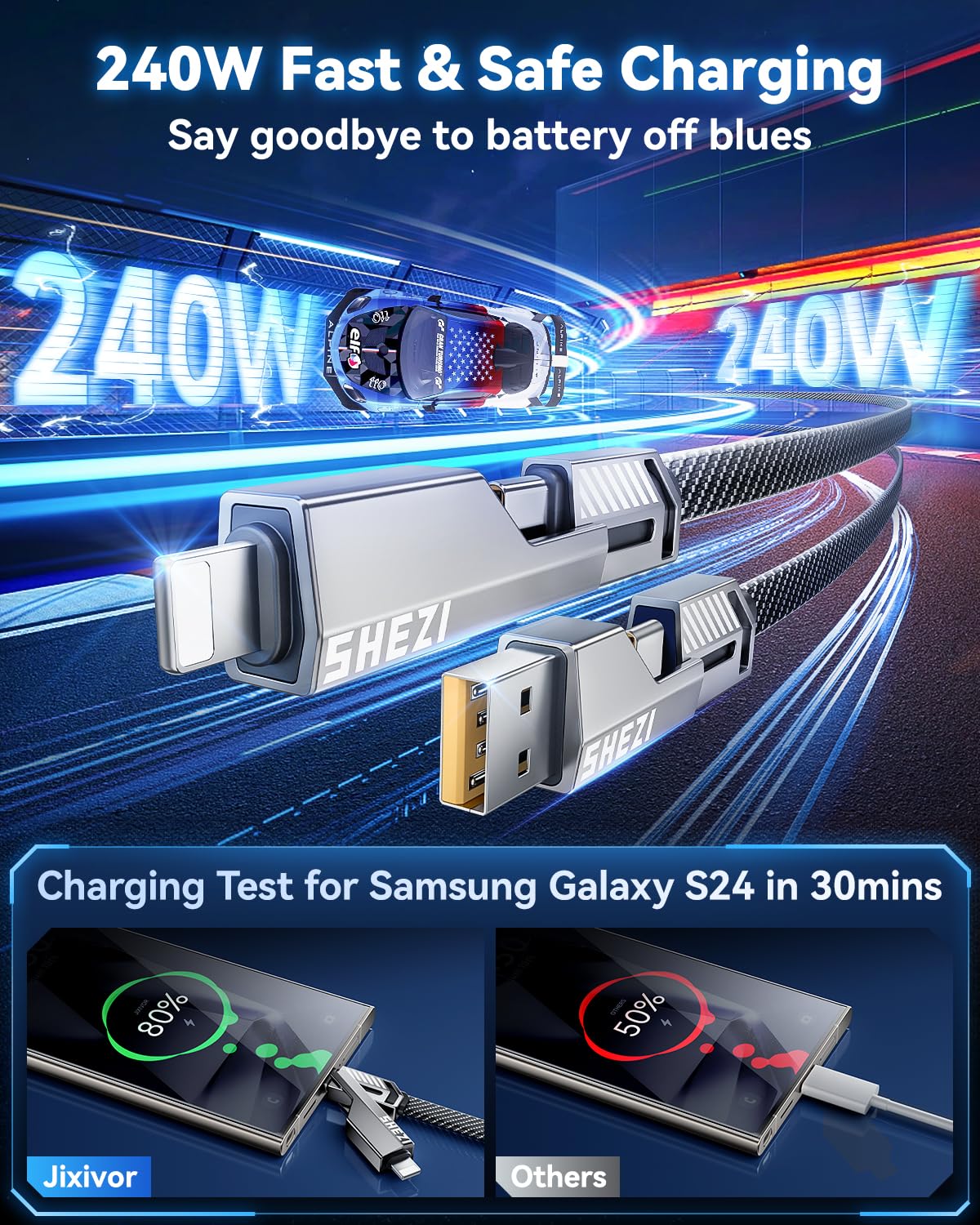 [Uno es suficiente] Compatible con cable USB C a Lightning 4 en 1,...