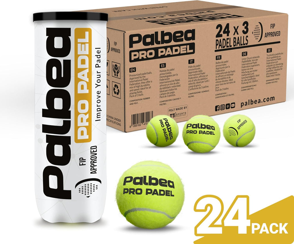 Pelotas de pádel Palbea PRO. 6\/12\/24 Tubos de 3 Pelotas de Pádel...