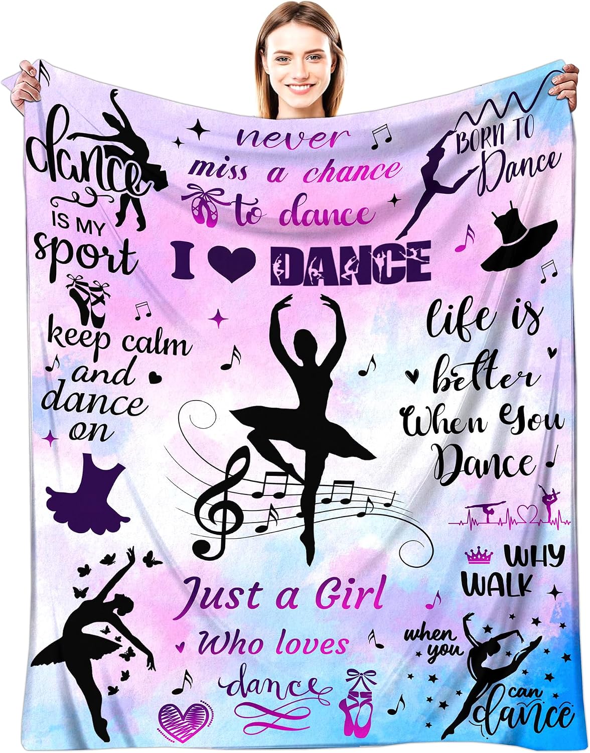 Manta de Baile Regalos de Baile para Niñas Manta de Franela Ultra S...