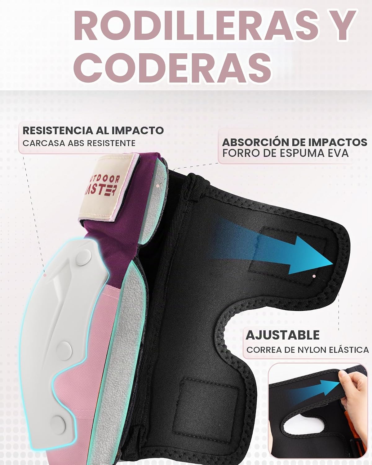 OutdoorMaster Juego de equipo de protección para patinaje para adul...