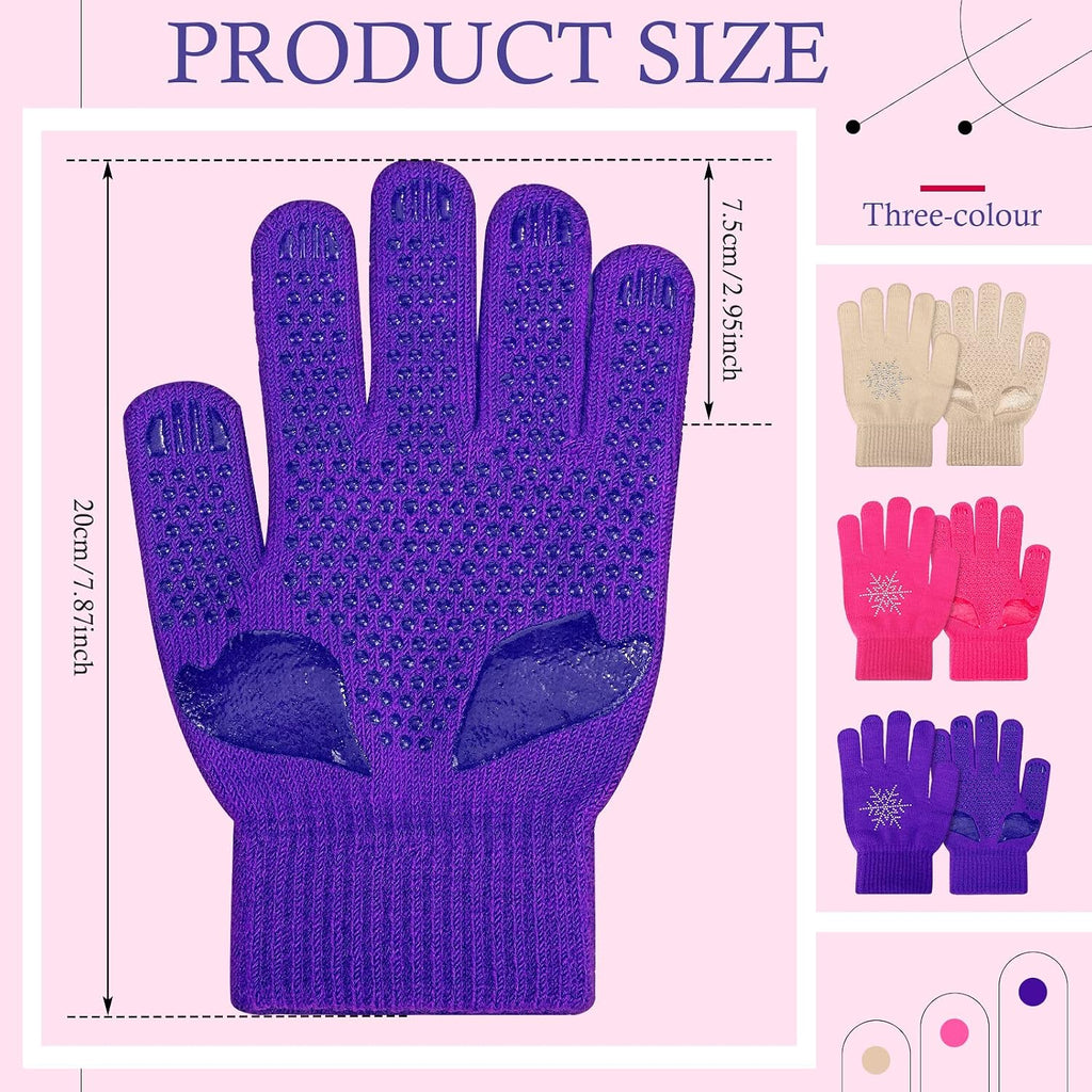 Jiuguva 3 Pares de Guantes para Patinaje sobre Hielo Accesorios de...