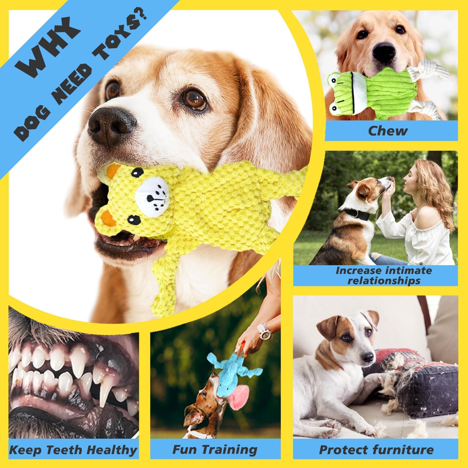 MRSOHRET Paquete de 5 juguetes chirriantes para perros, juguetes de...