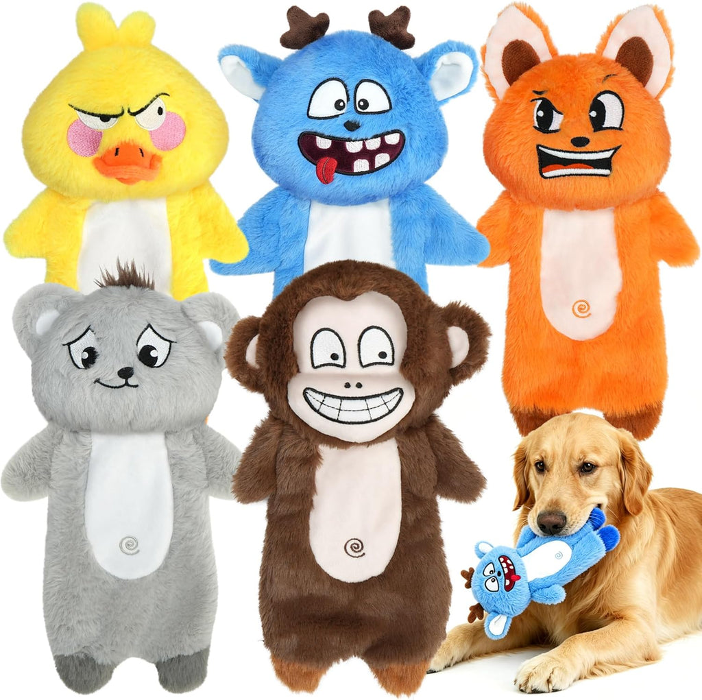 Prime Pets Paquete de 5 juguetes chirriantes para perros, sin cuerp...