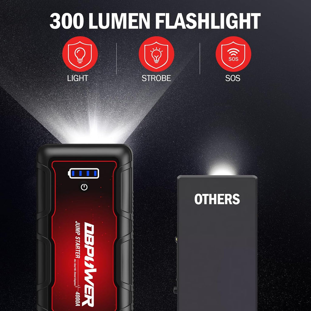 DBPOWER - Arrancador para automóvil de 4000 A pico de 88.8 Wh portá...