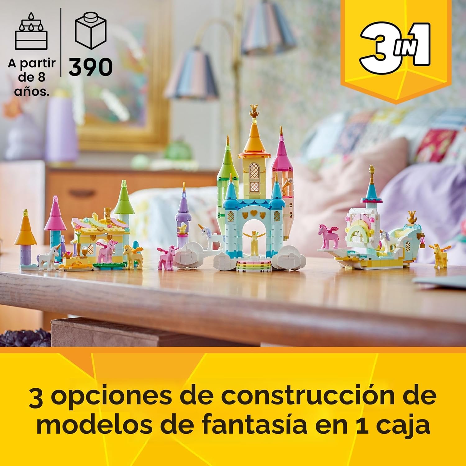 LEGO Creator 3 en 1 Castillo de Unicornio Juguete de Construcción p...