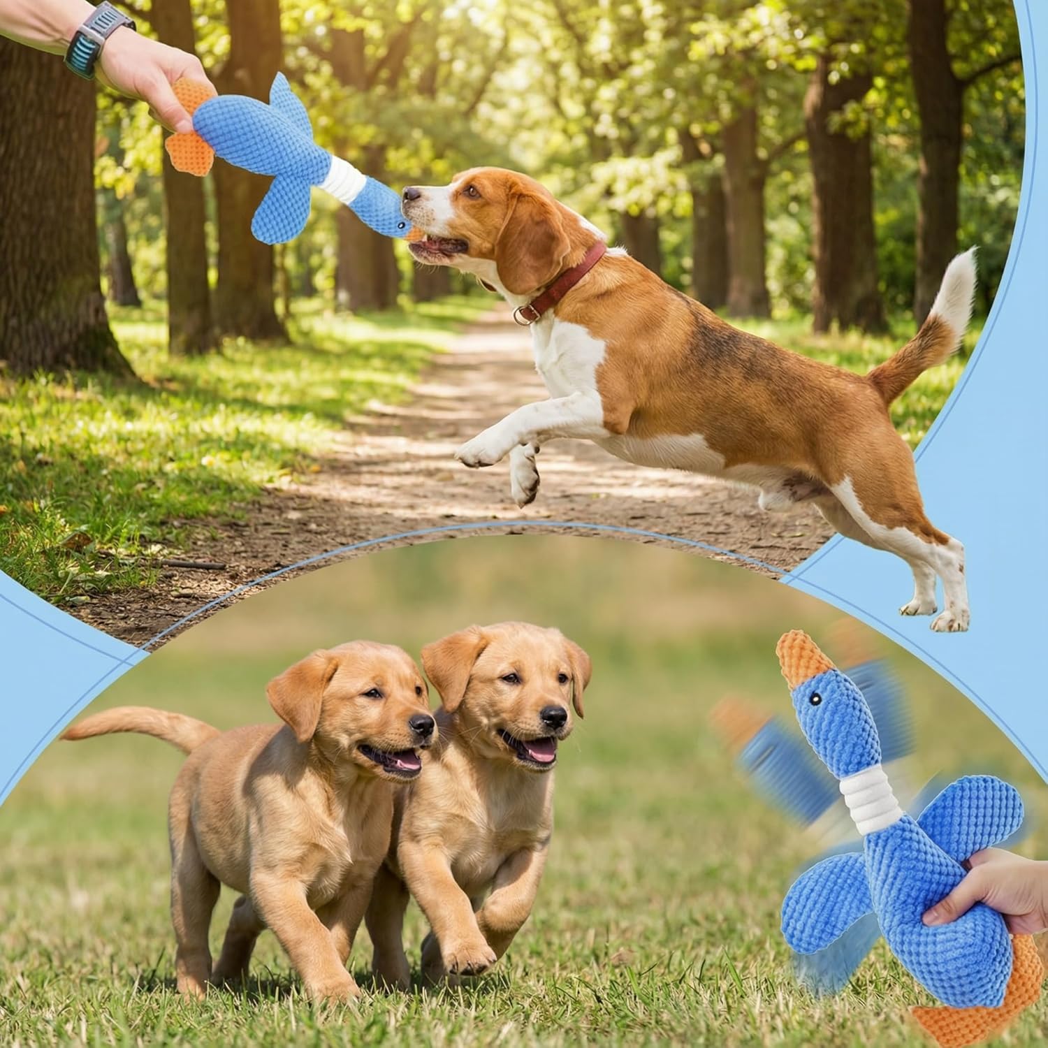 Paw-FECT - Juguete chirriante para perro de ganso, juguete masticab...