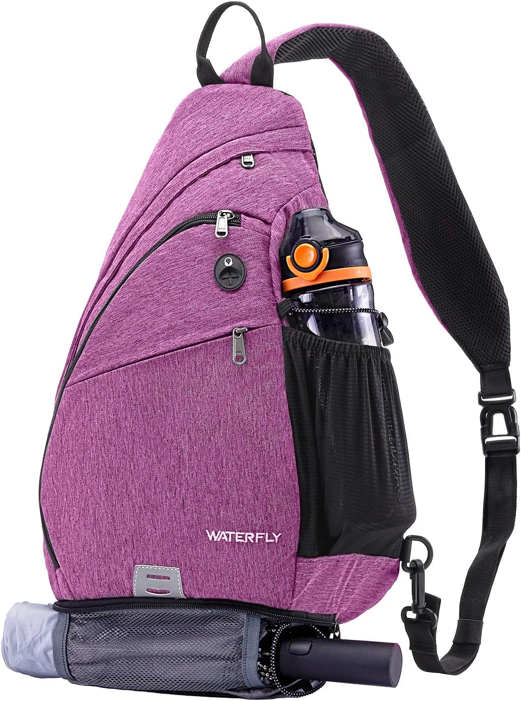 WATERFLY - Mochila de bandolera pequeña con asa para hombres y muje...